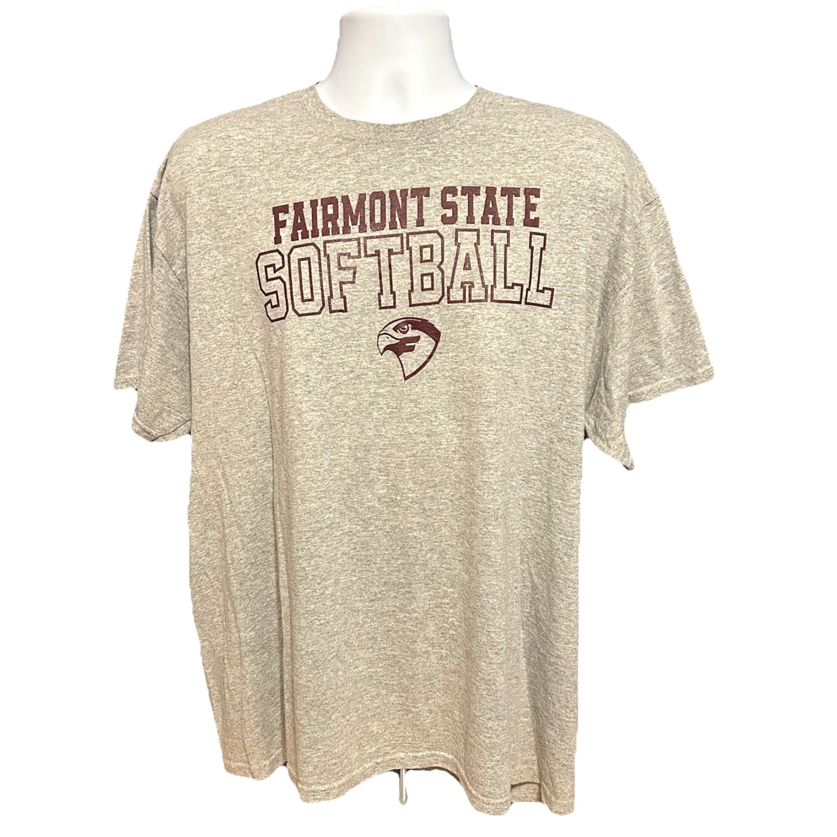 Gildan VINTAGE Fairmont State Falcons Softball Shirt Men XL Gray Short Sleeve Gildan Dryblend Size US XL / EU 56 / 4 - 2 Thumbnail