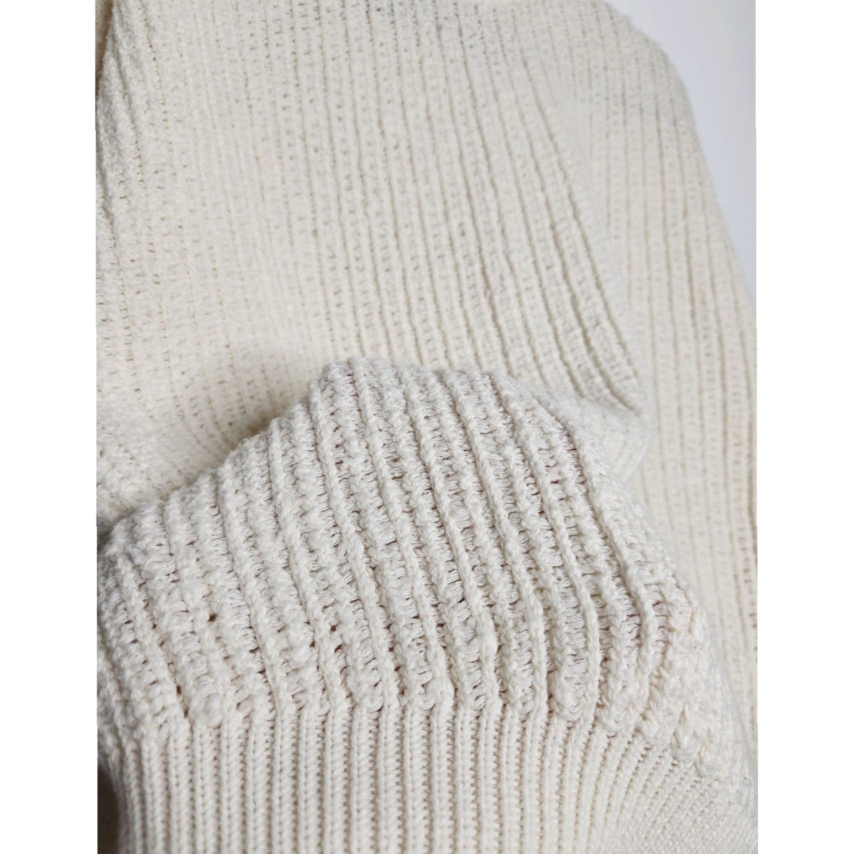 Vintage VINTAGE White Knit Crewneck Boho Beachy Cottage Core Neutrals Sweater 90s Unisex Adults M White Pullover 90s Cottage Core Mens Womens Girls Boys Size US M / EU 48-50 / 2 - 4 Thumbnail