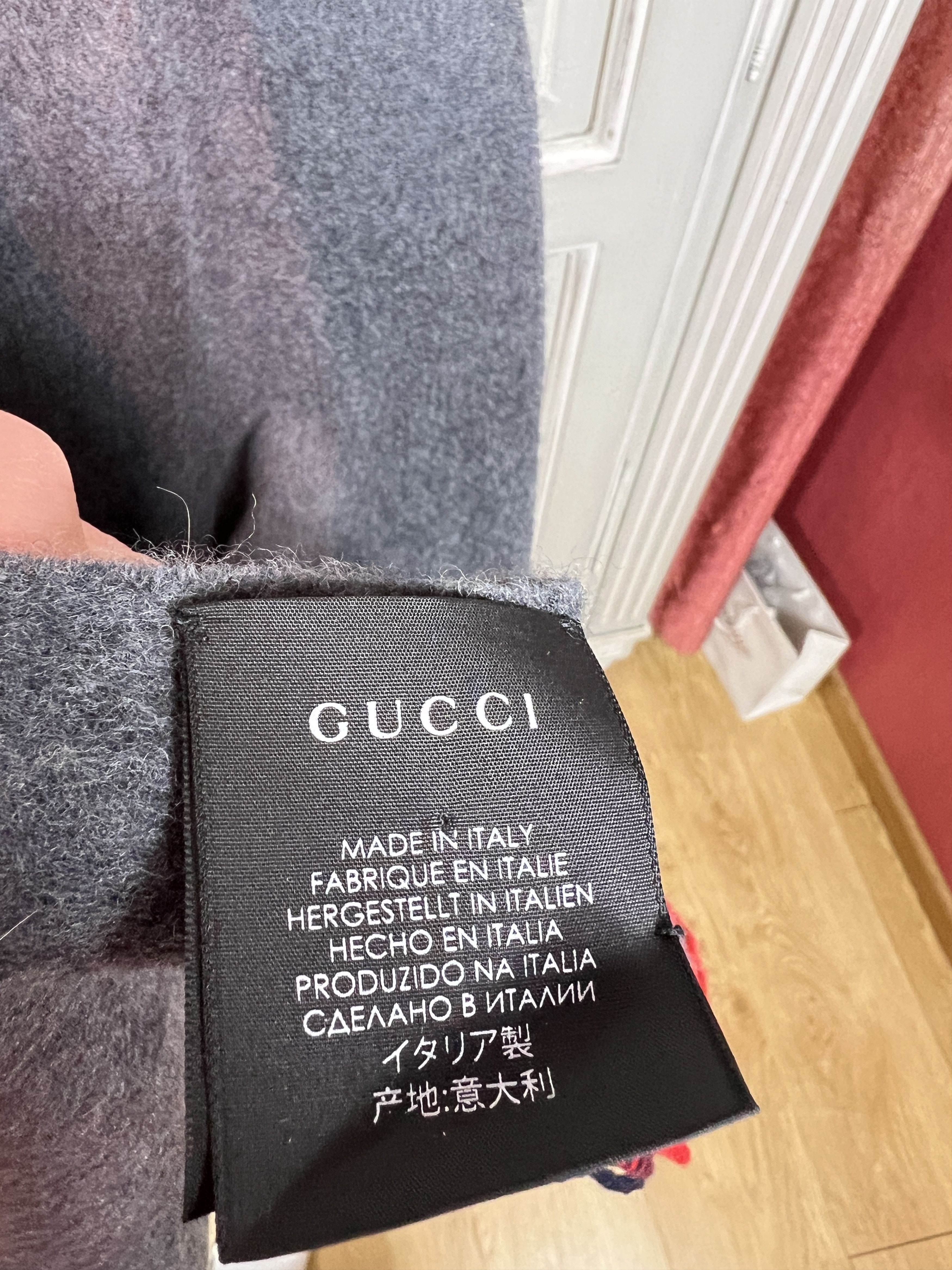 Gucci GUCCI NAVY RED SCARF LANA WOOL Size ONE SIZE - 5 Thumbnail
