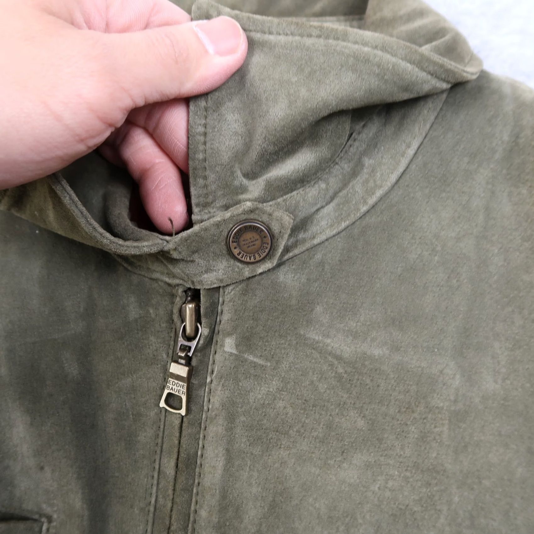 Eddie Bauer Eddie Bauer Jacket Seattle Suede Leather Full Zip Washable Green Size Large L Womens Regular Jacket Main Selling Point Solid Green 90s? Size L / US 10 / IT 46 - 6 Thumbnail