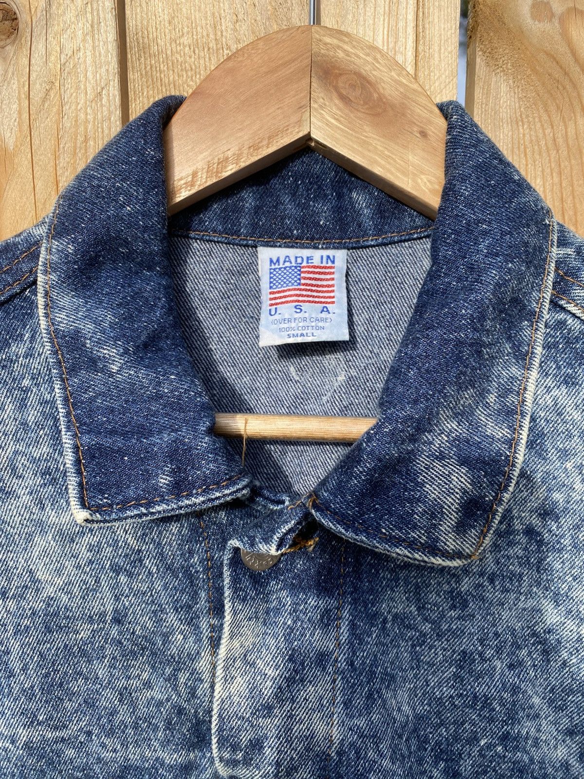Vintage Vtg Made USA Smith & Wesson Logo Acid Stone Wash Jean Jacket Size US S / EU 44-46 / 1 - 8 Thumbnail