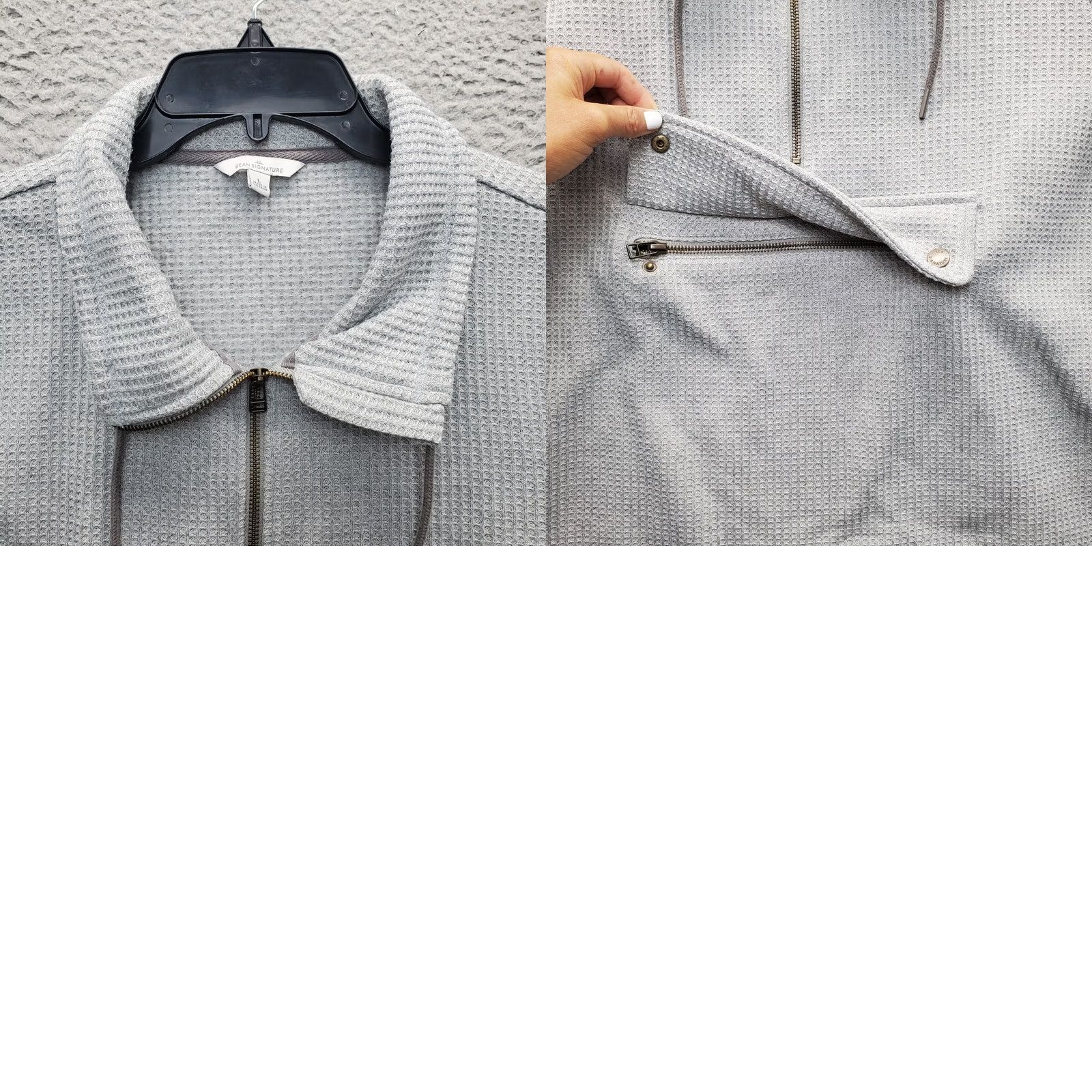 Vintage L.L. Bean Birchwood Brushed Waffle Anorak Sweater Womens L Gray Half Zip EUC Size L / US 10 / IT 46 - 8 Thumbnail
