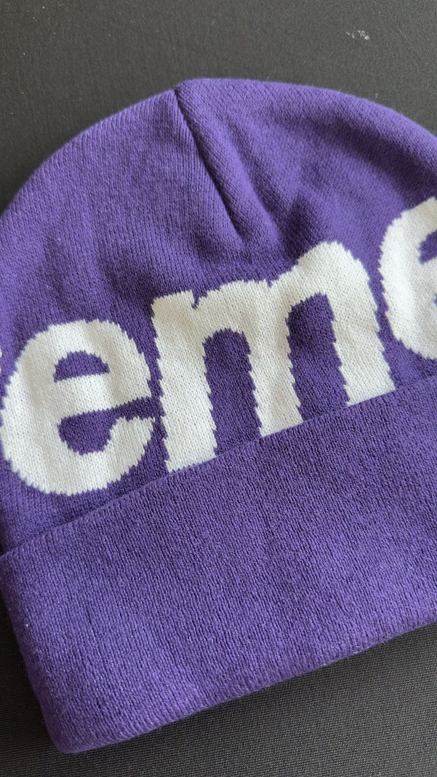 Supreme Supreme Big Logo Beanie Purple Size ONE SIZE - 4 Thumbnail
