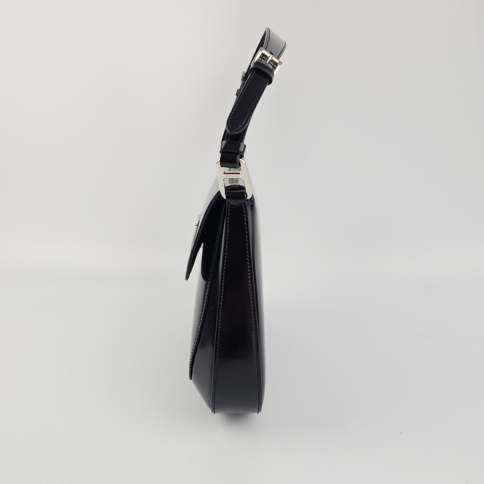 Prada PRADA Cleo Medium $3500 Black Brushed Leather Shoulder Bag N Size ONE SIZE - 8 Thumbnail