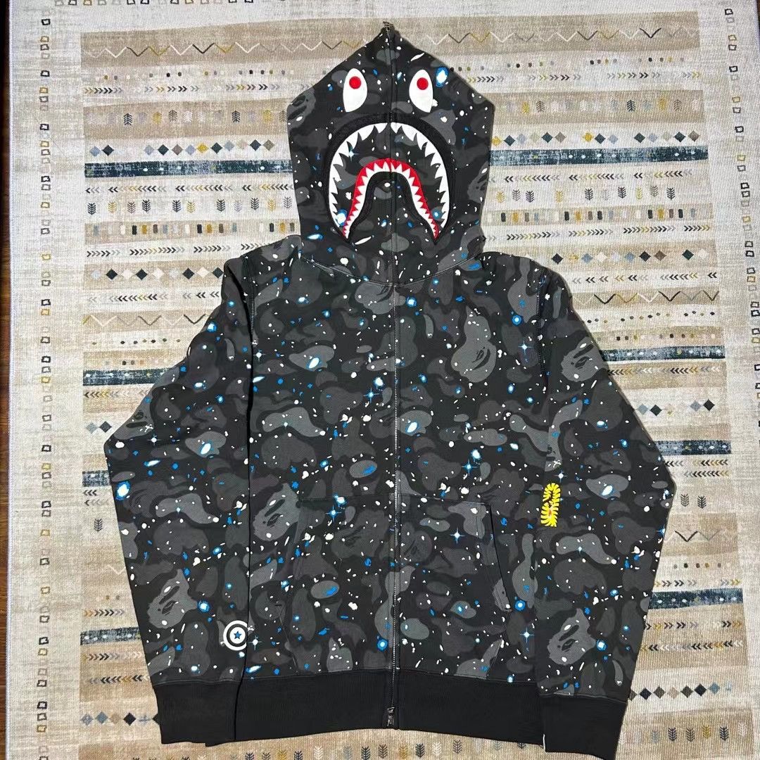 Bape SPACE CAMO SHARK FULL ZIP HOODIE | Grailed