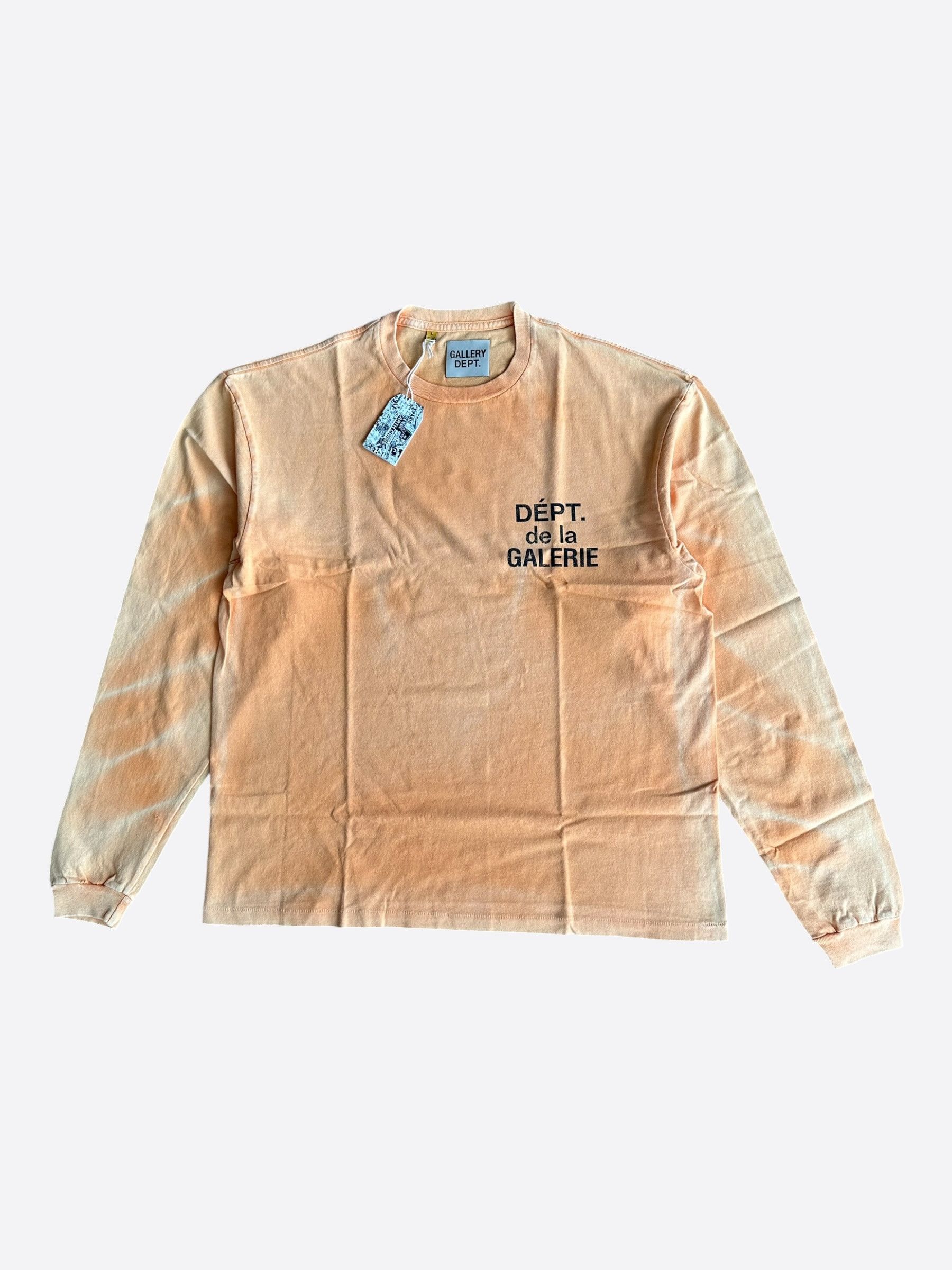 Gallery Dept. Faded Orange & Black French Logo Longsleeve T-Shirt Size US XXL / EU 58 / 5 - 1 Thumbnail