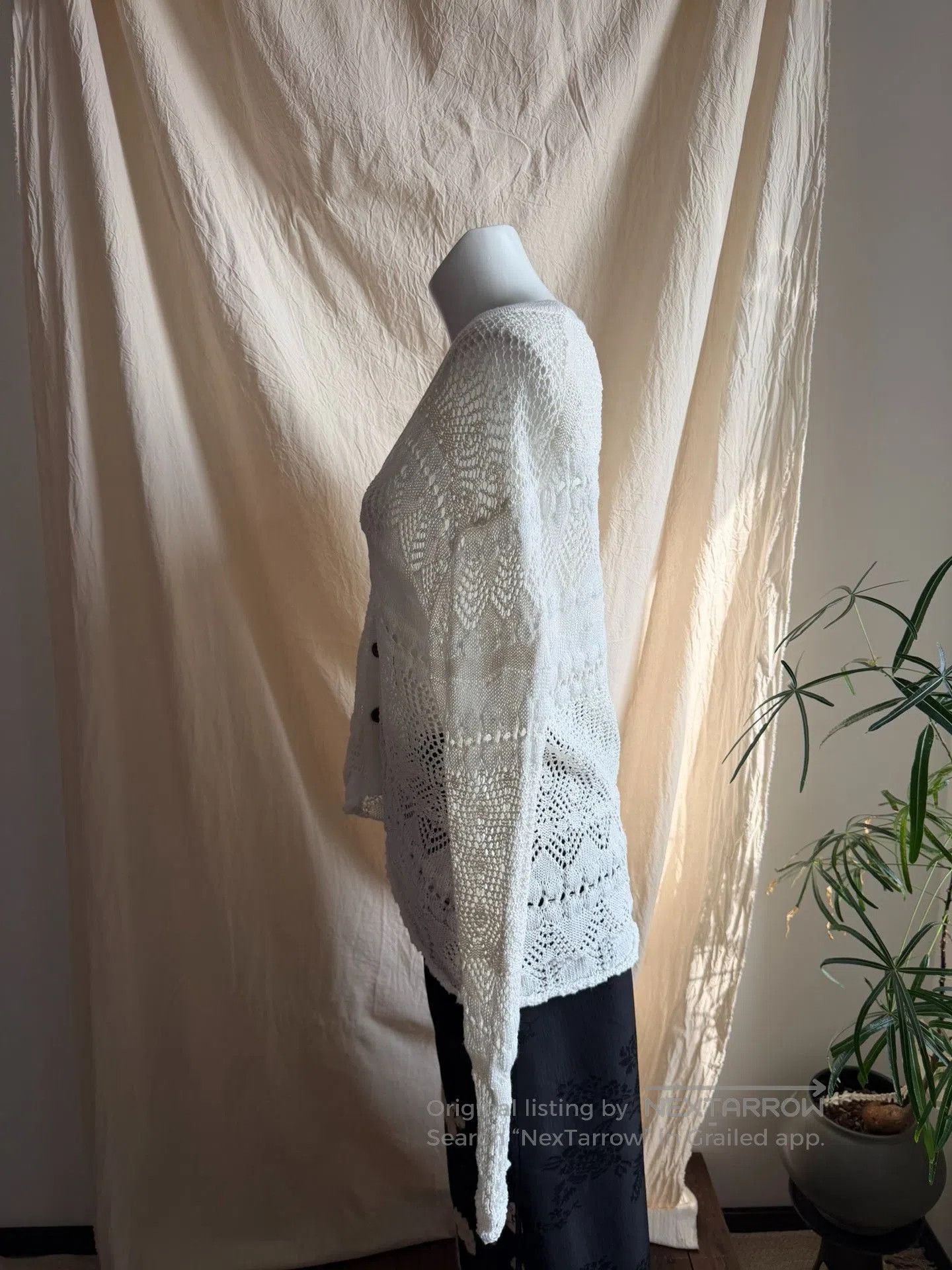 Y's Y'sforliving Cotton Knit Openwork Cardigan. Size M / US 6-8 / IT 42-44 - 3 Thumbnail