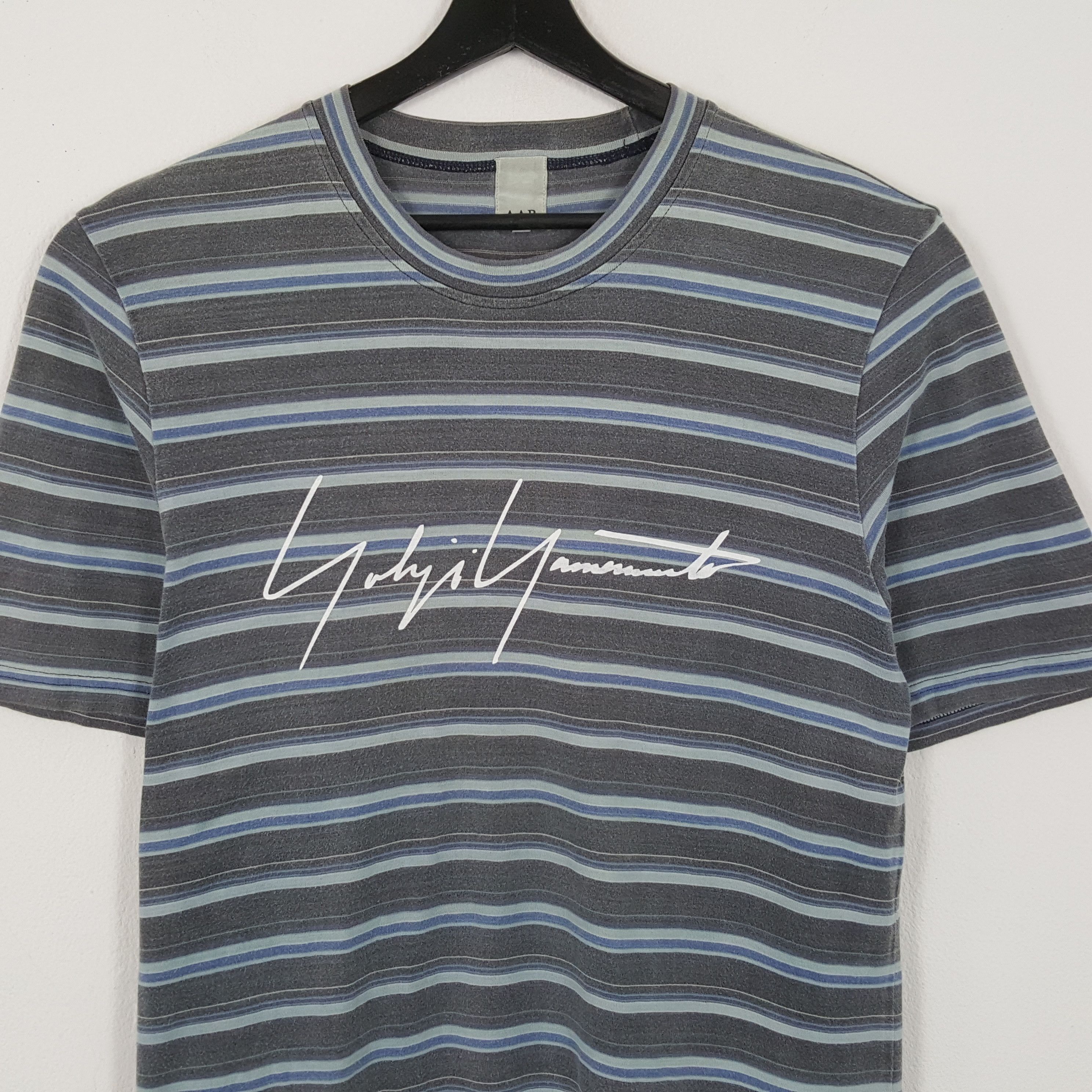 Japanese Brand × Vintage × Yohji Yamamoto AAR YOHJI YAMAMOTO Designer Tshirt Stripes Design Custom Art Size US L / EU 52-54 / 3 - 2 Thumbnail
