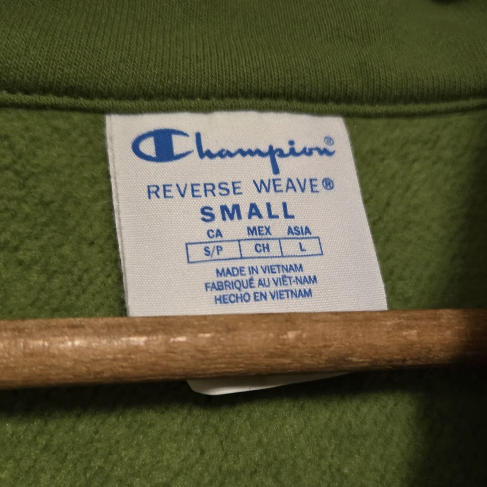 Champion VINTAGE Champion Reverse Weave Sweatshirt Mens Small Green Zip Pullover Reversible Side Left Pen Mark Size US S / EU 44-46 / 1 - 7 Thumbnail
