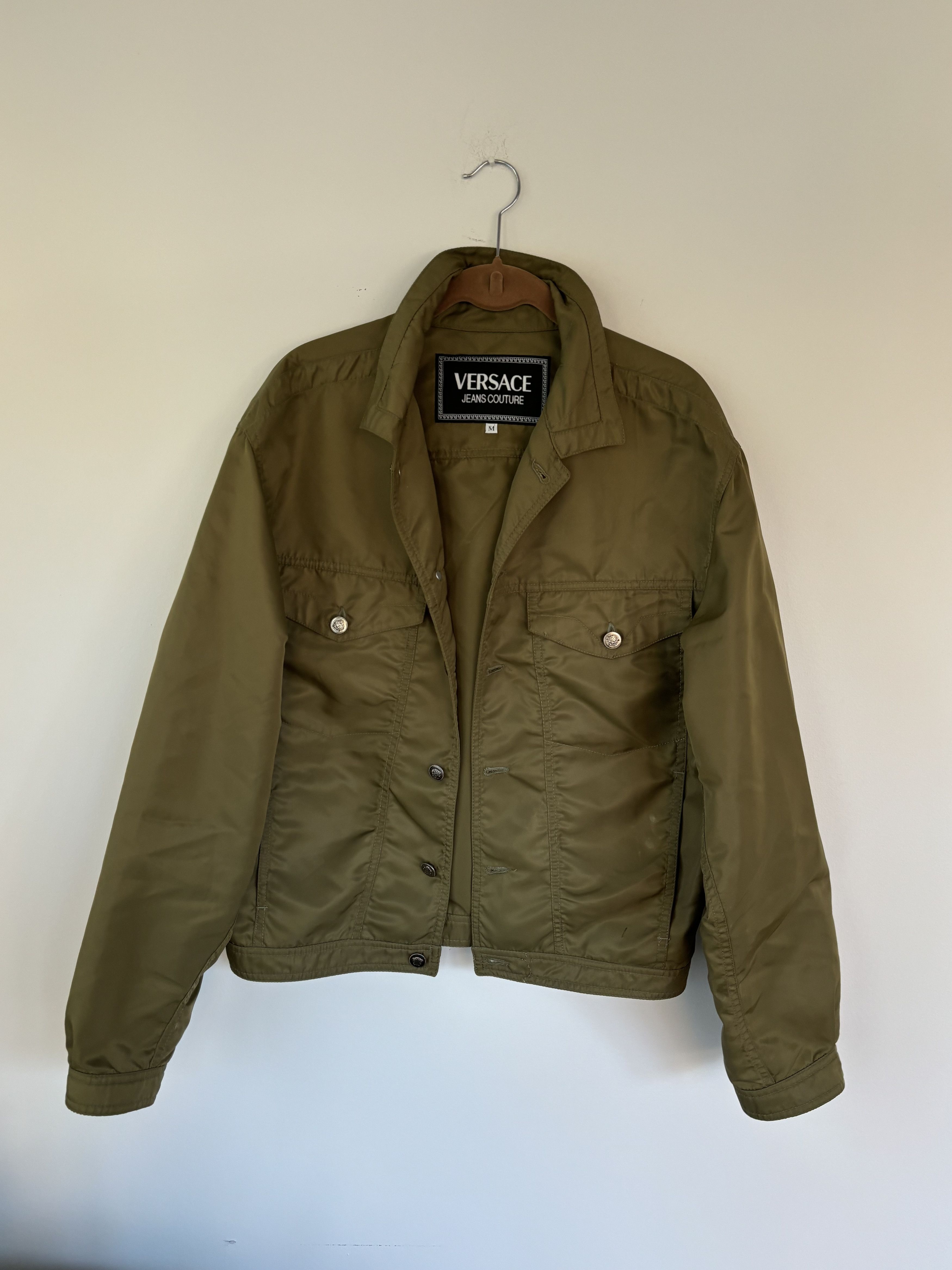 Versace × Versace Jeans Couture × Vintage 1990s Versace Jeans Couture Nylon Tucker Jacket Vintage Boxy Size US M / EU 48-50 / 2 - 11 Thumbnail