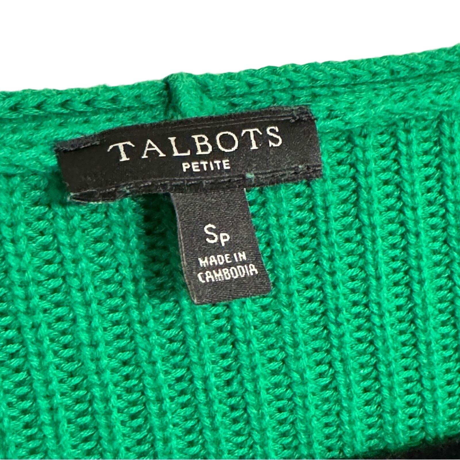 Other Talbots Ribbed V-Neck Petite Long Sleeve Sweater Size S / US 4 / IT 40 - 4 Thumbnail