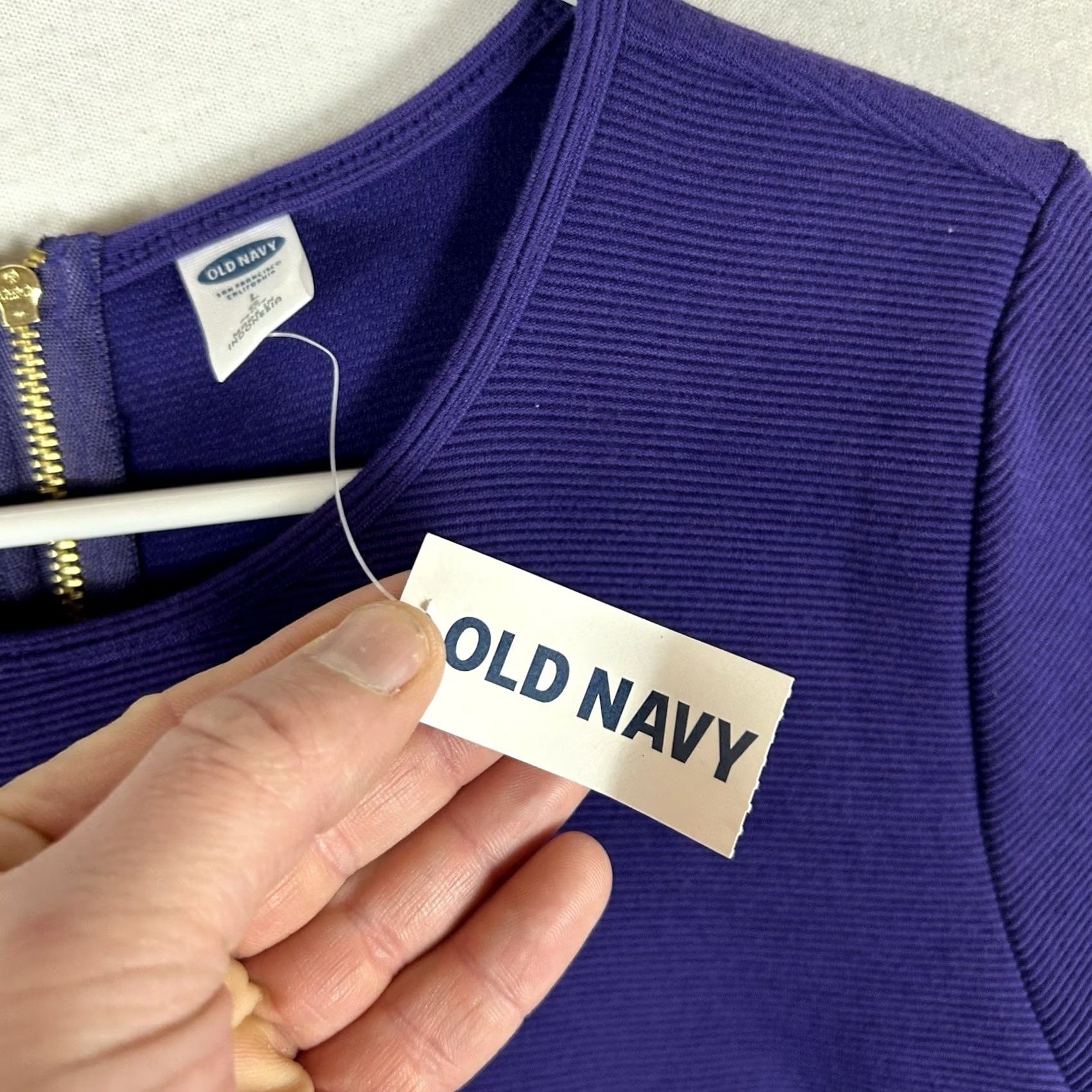 Old Navy Old Navy Purple Short Sleeve Midi Dress Women’s L NWT Zip Back Size 36" / US 14 / IT 50 - 3 Thumbnail