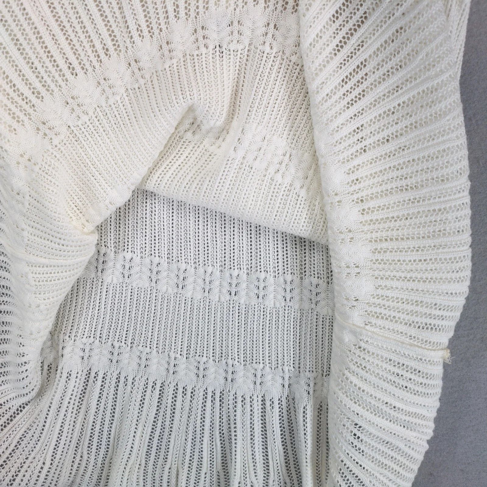 Free People Free People Cream Embroidered Lace & White Knit Mini Dress M Size M / US 6-8 / IT 42-44 - 8 Thumbnail