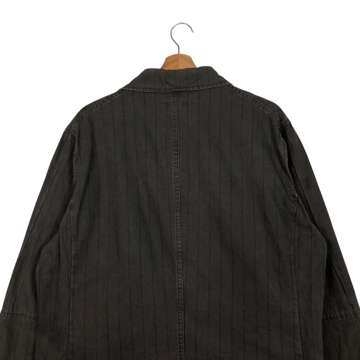 Japanese Brand Scyes Pinstripe Lightweight Mac Jacket Issey Miyake Hickory Size US L / EU 52-54 / 3 - 10 Thumbnail