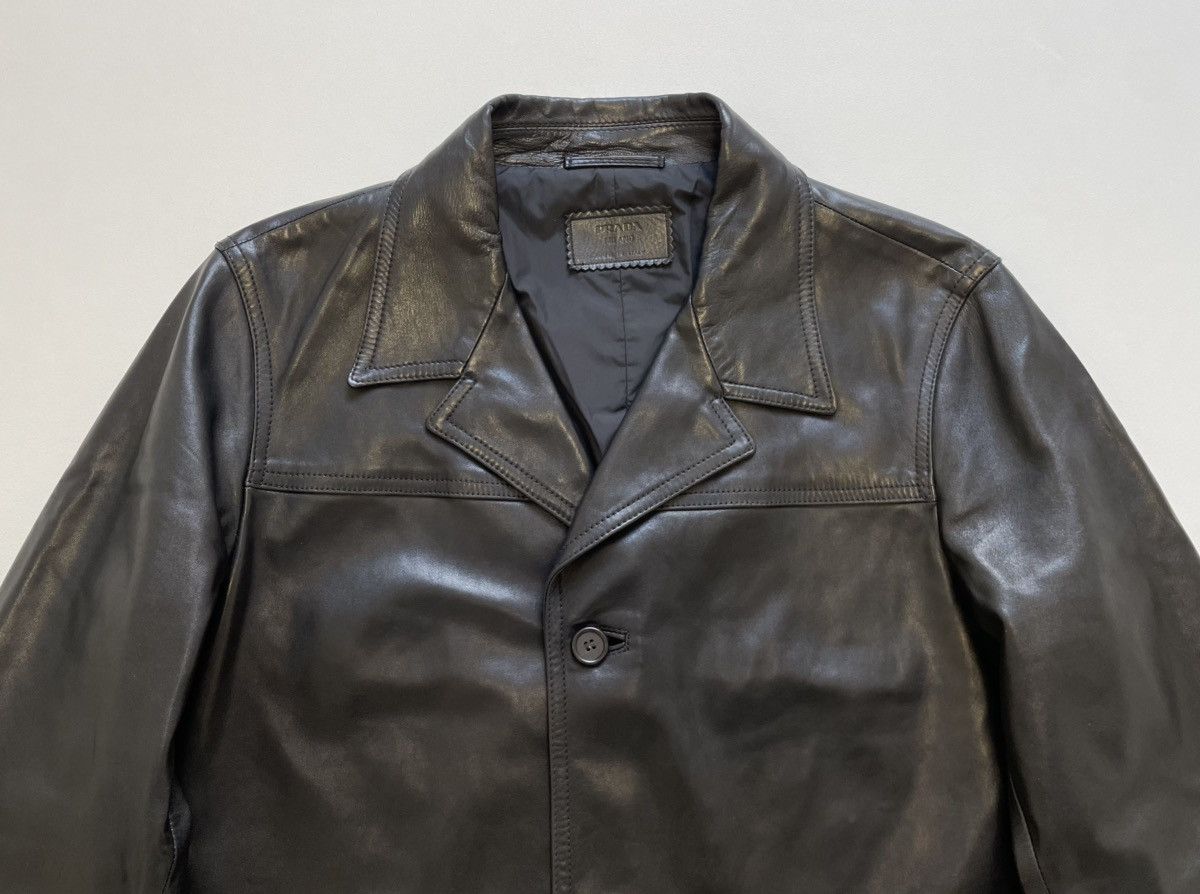 Prada A/W 06 Black Leather Overcoat Size US M / EU 48-50 / 2 - 4 Thumbnail