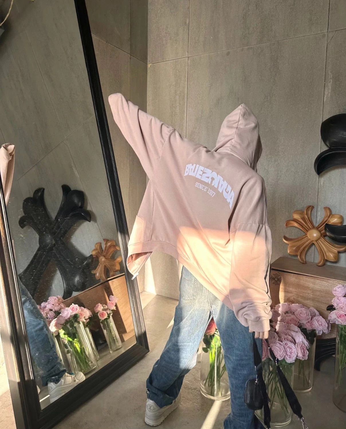 Balenciaga Balenciaga Women's Pink Zipper Hooded Oversized Sweatshirt Size XS / US 0-2 / IT 36-38 - 9 Thumbnail