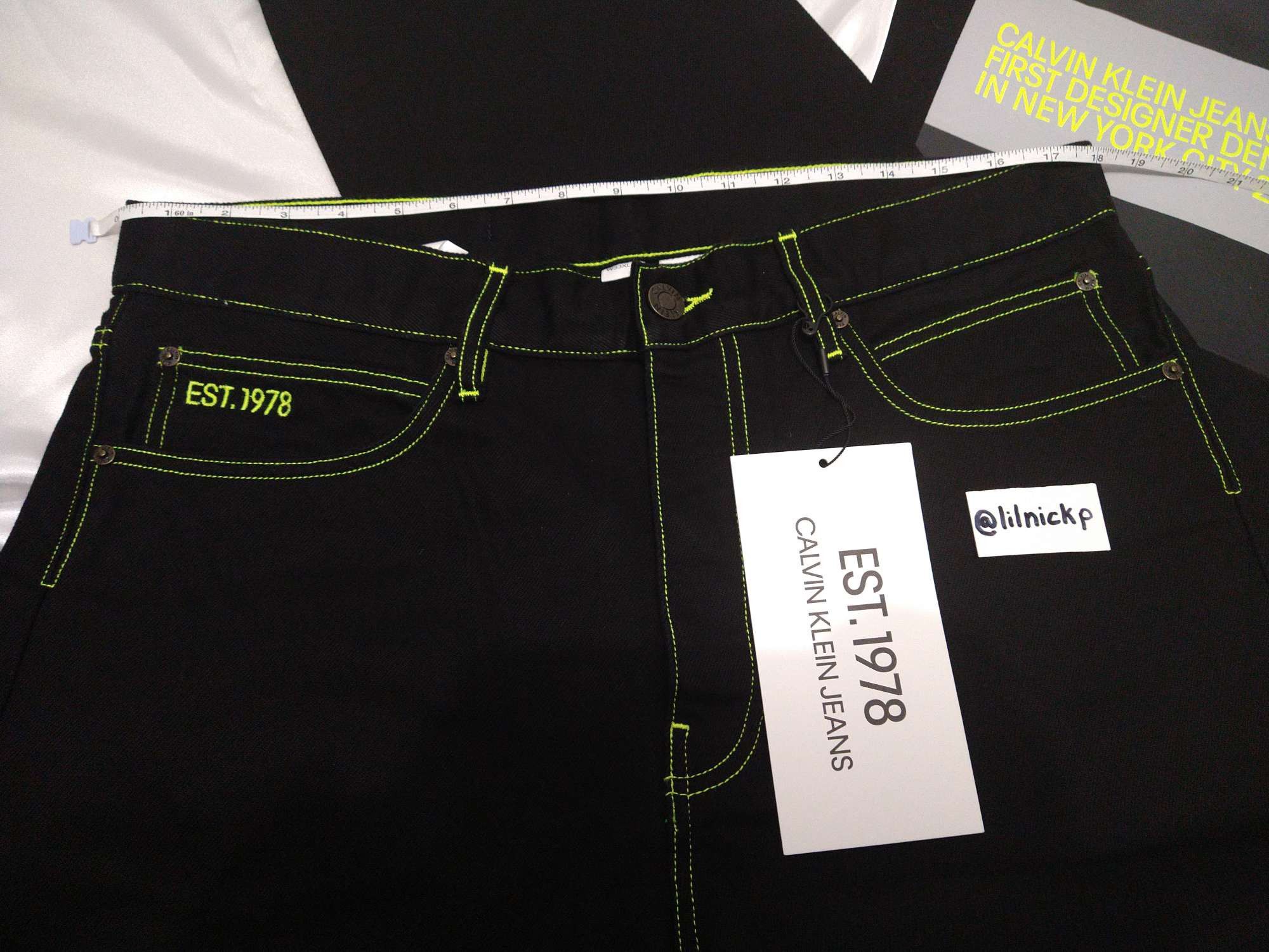 Calvin Klein 205W39NYC EST. 1978 Baggy Black Hole Jeans Size US 33 - 5 Thumbnail