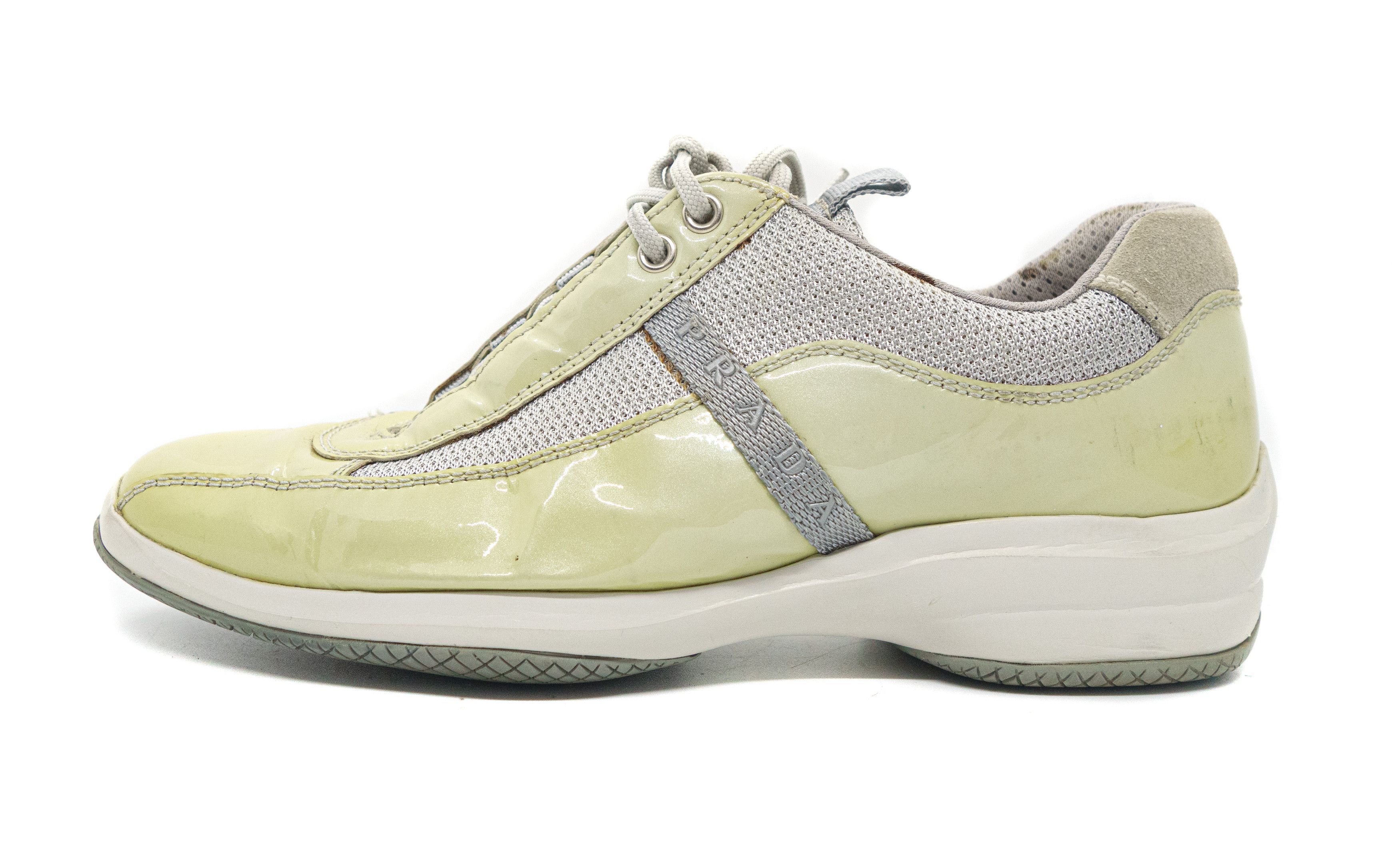 Prada Sport 00S Logo Patent Leather Low Sneakers Vintage Size US 7 / IT 37 - 2 Thumbnail