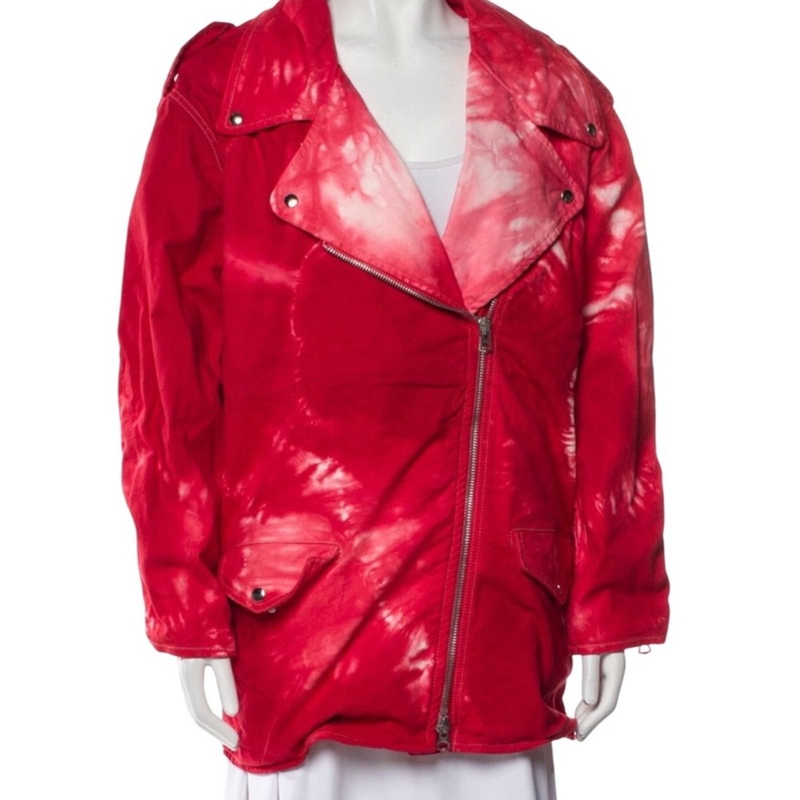 Isabel Marant Isabel Marant Étoile Red Tie-Dye Moto Coat – Size Medium Size M / US 6-8 / IT 42-44 - 1 Thumbnail