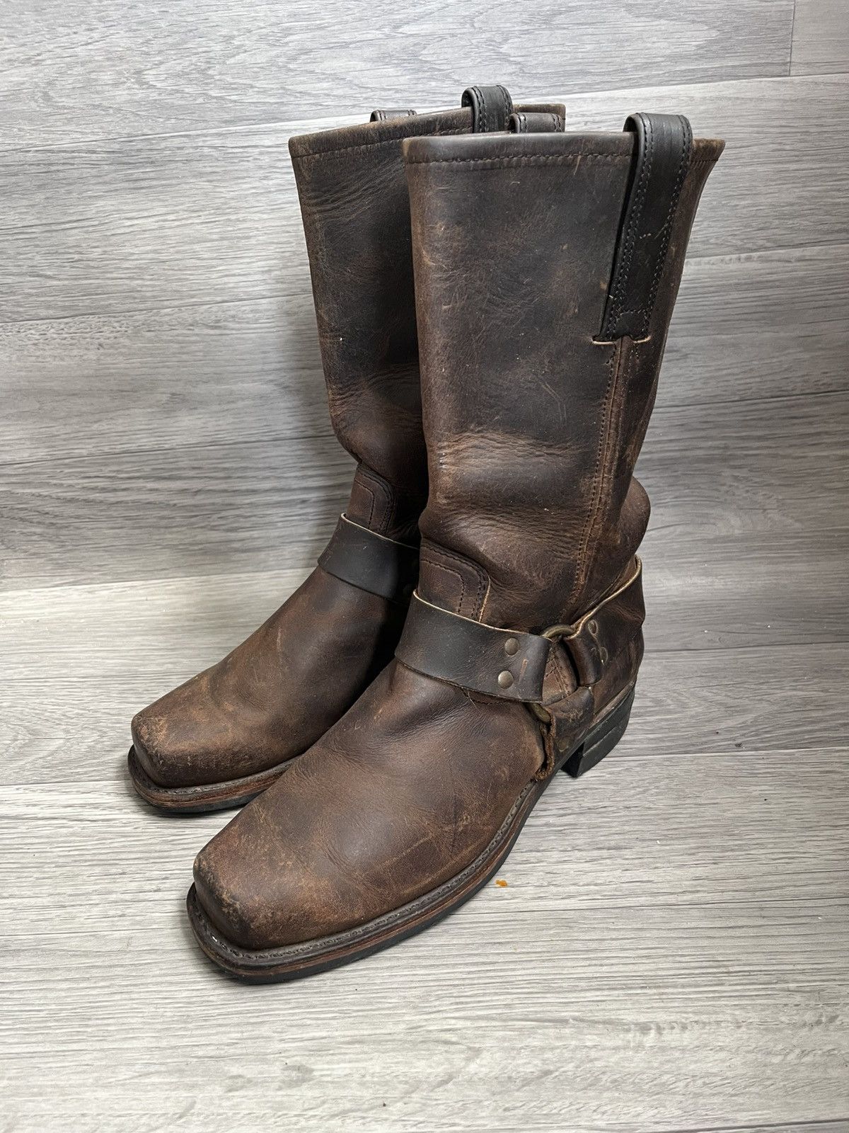Frye Frye harness brown leather knee high boots Size US 8 / EU 41 - 1 Thumbnail