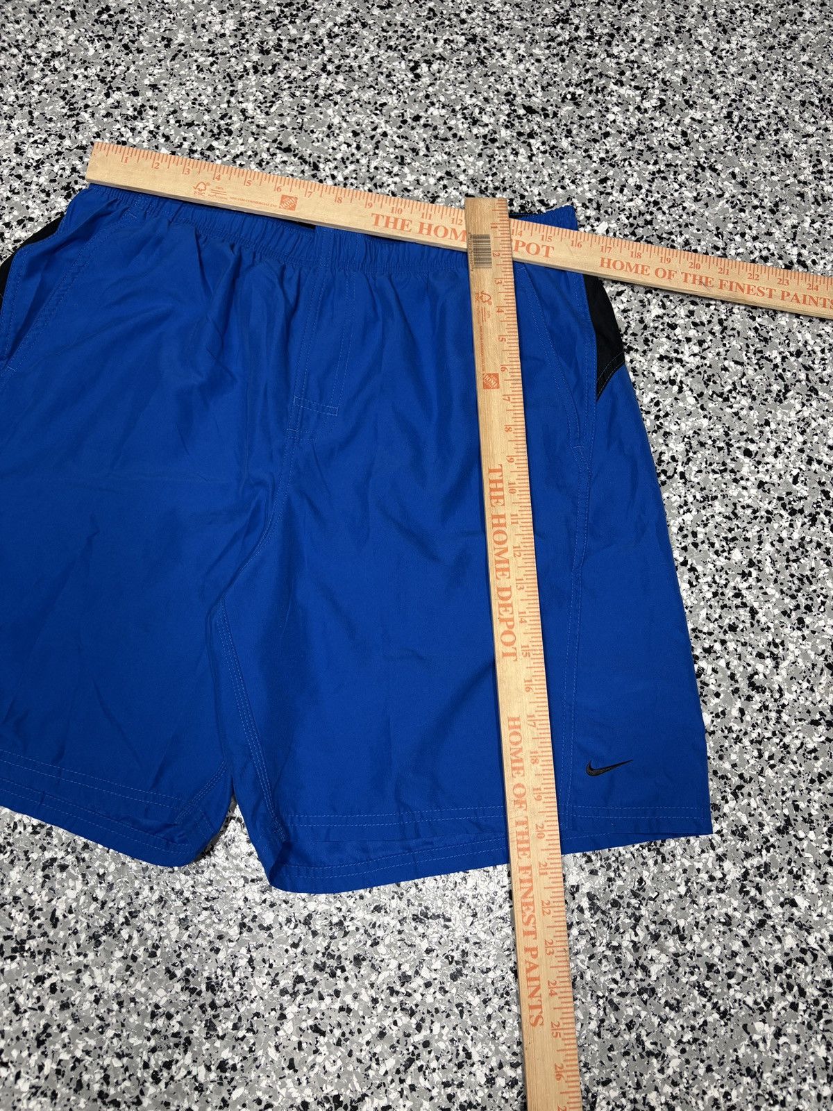 Nike Vintage 2000s Nike Blue/Black Nylon Swim Shorts Size XL Size US 36 / EU 52 - 7 Thumbnail