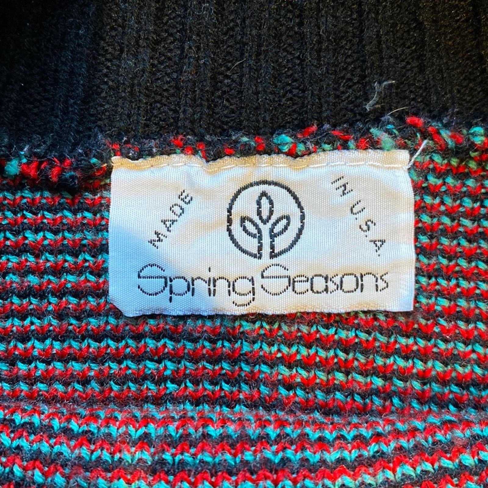 Vintage Vintage Spring Season Geometric Sweater red black Aztec Size US S / EU 44-46 / 1 - 8 Thumbnail