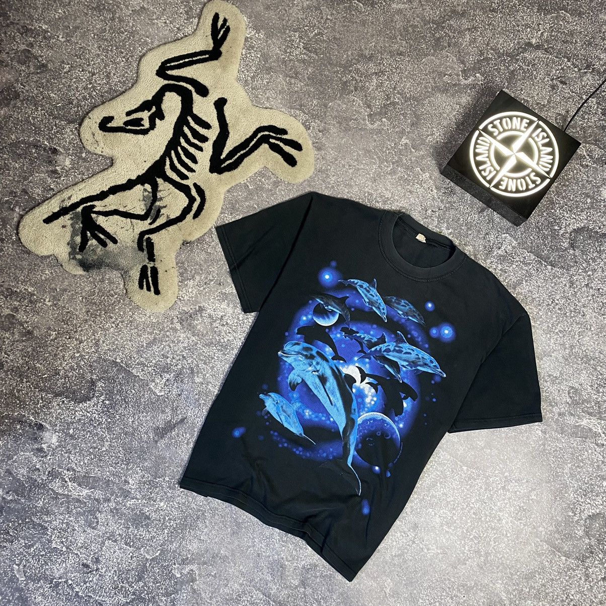 Other Vintage Designer Big Dolphins Graphic logo single stitch tee Size US L / EU 52-54 / 3 - 1 Thumbnail