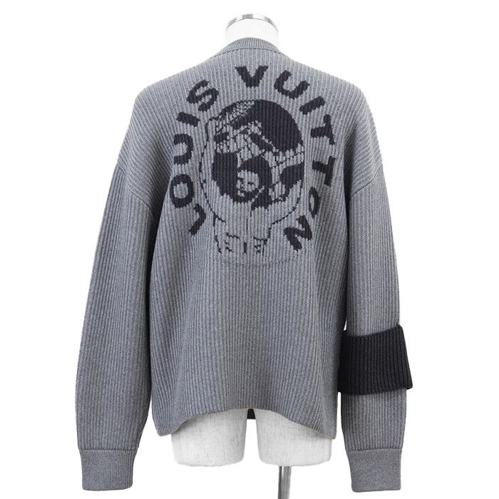 Louis Vuitton Louis Vuitton Louis Vuitton World Logo Jacquard Wool Knit Textile Tops RM192OZJHNH89W DUTY FREE for USA Size ONE SIZE - 1 Thumbnail