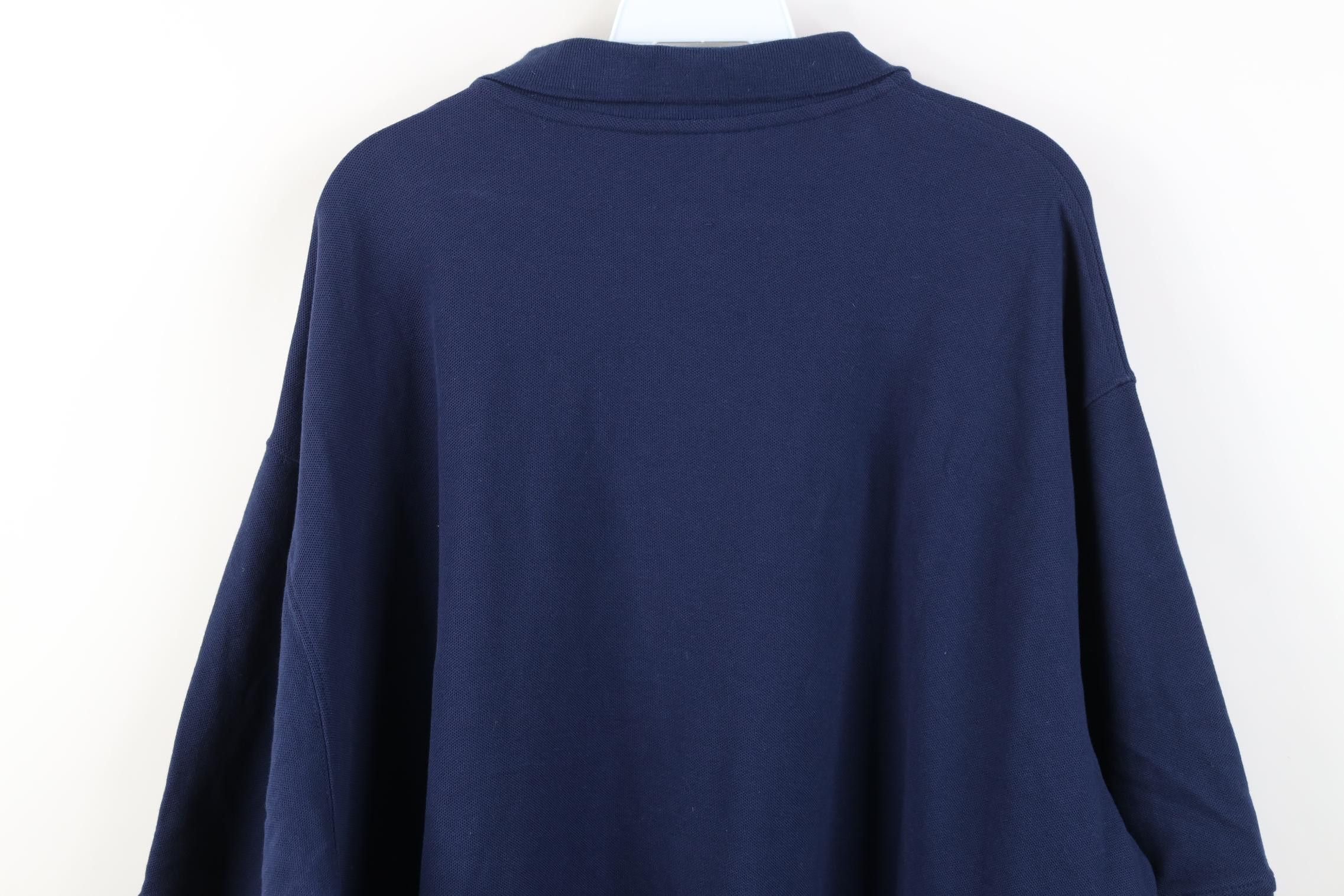 Vintage Vintage 90s Streetwear Cotton Knit Golf Polo Shirt Navy Blue Size US XXL / EU 58 / 5 - 11 Thumbnail