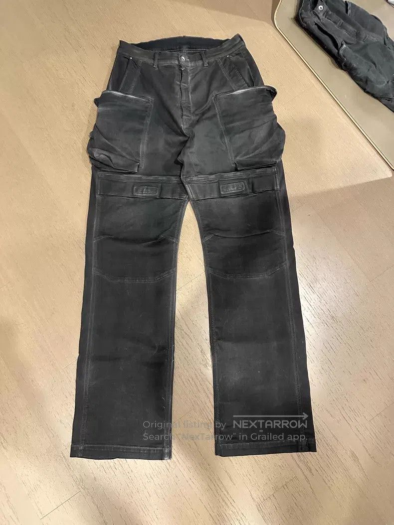 Rick Owens RICK OWENS Waxed and faded cargo work pants i Size US 34 / EU 50 - 1 Thumbnail