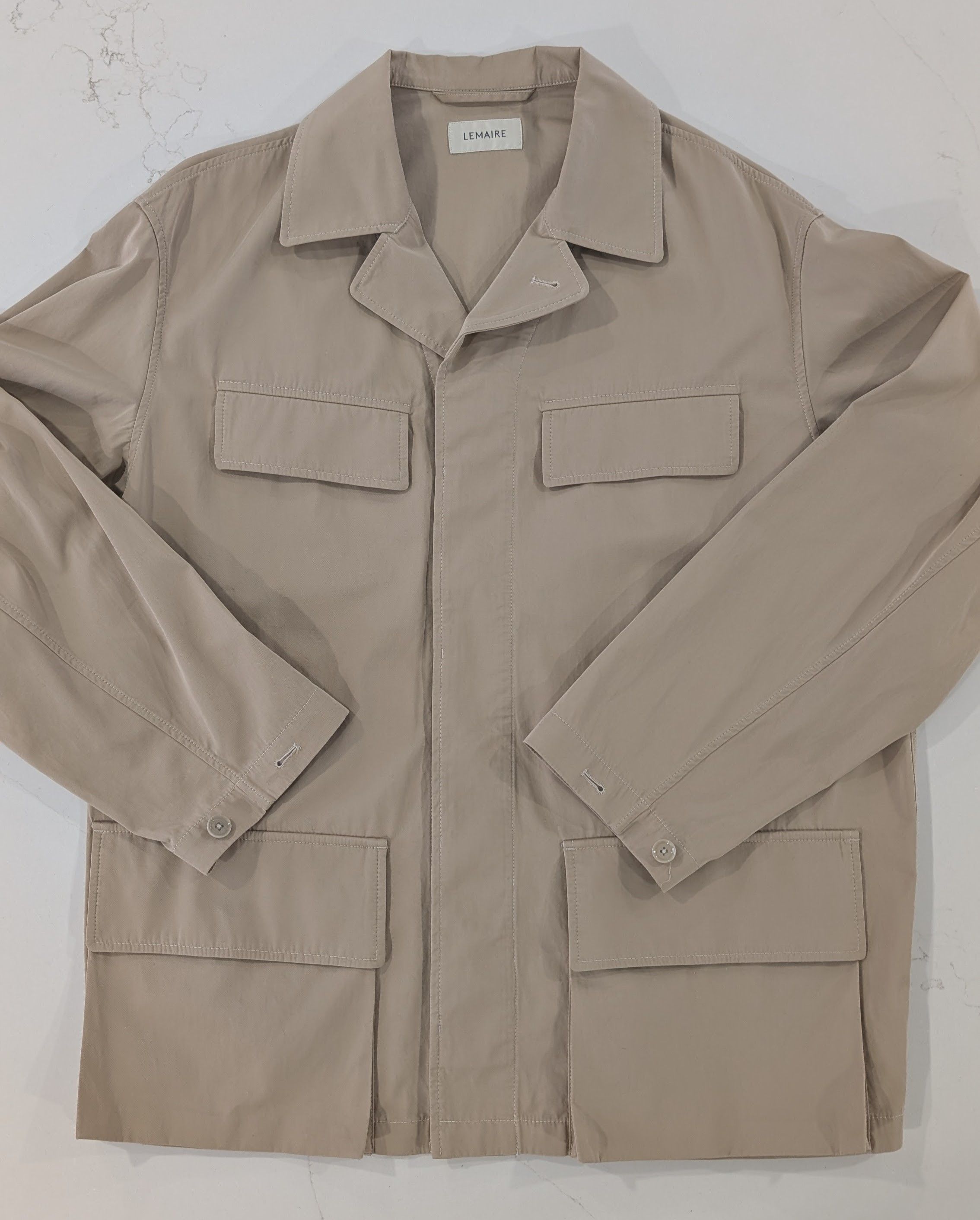 Lemaire Stand Collar Overshirt Zinc Size 44 22AW | Grailed
