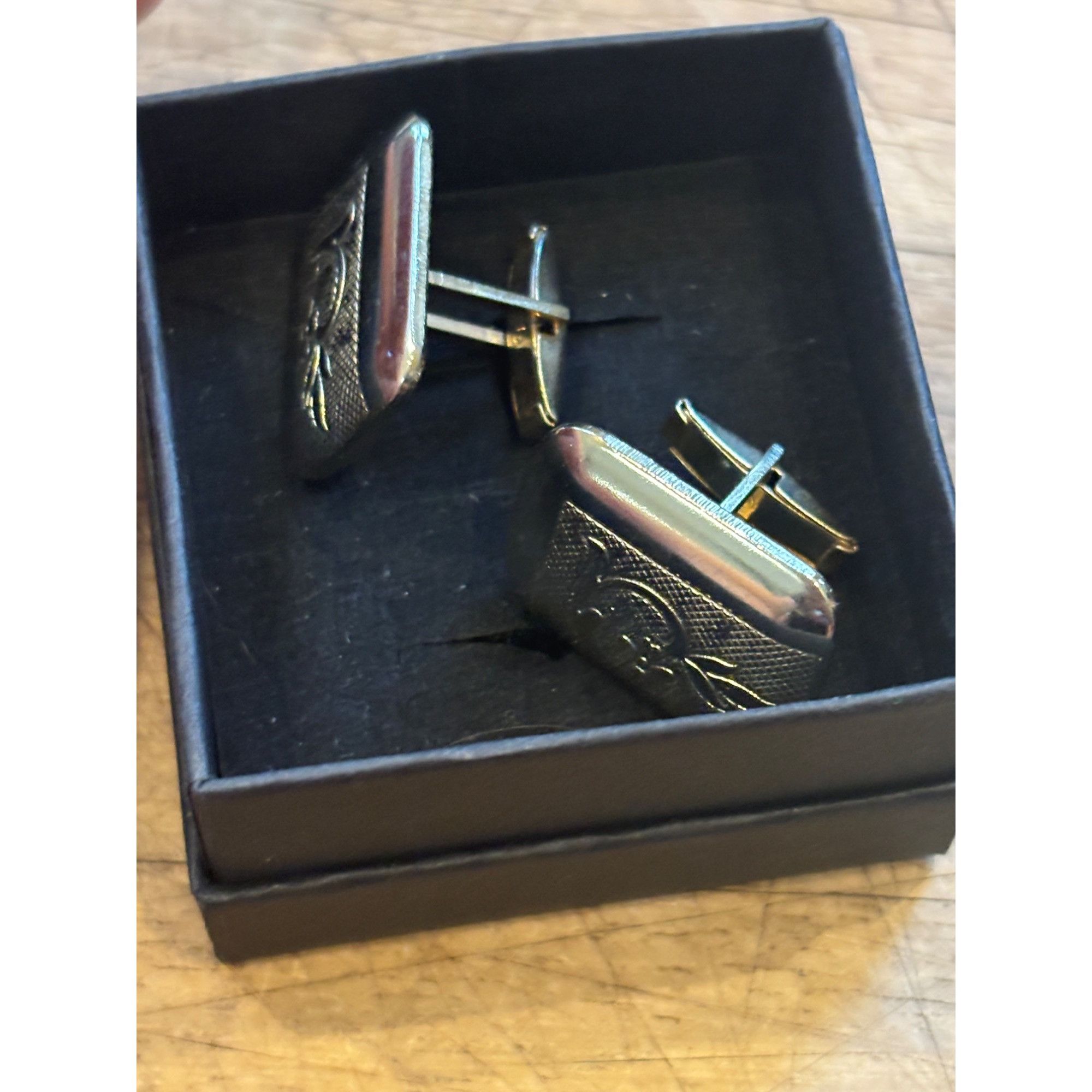 Other Rectangular Silver Floral Engraved Cufflinks In Gift Box Size ONE SIZE - 1 Thumbnail