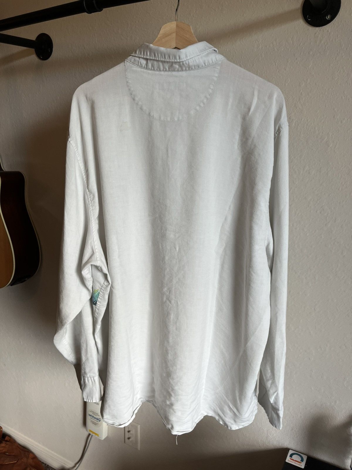 Tommy Bahama Tommy Bahama XXL White Linen Blend Shirt w/ Palm Print Size US XXL / EU 58 / 5 - 3 Thumbnail