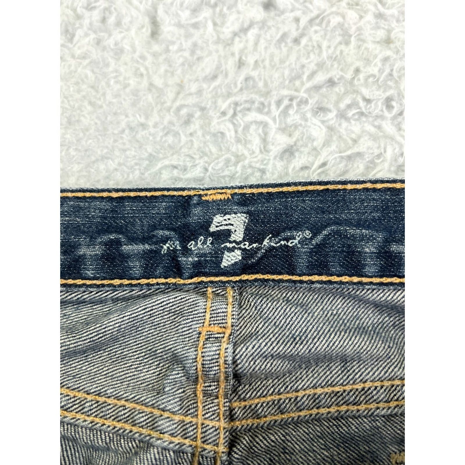 7 For All Mankind 7 For All Mankind Jeans Juniors 14 Blue Denim Straight Wide Leg 24x28 Jeans Womens 7 For All Mankind Jeans Size 36" / US 14 / IT 50 - 6 Thumbnail