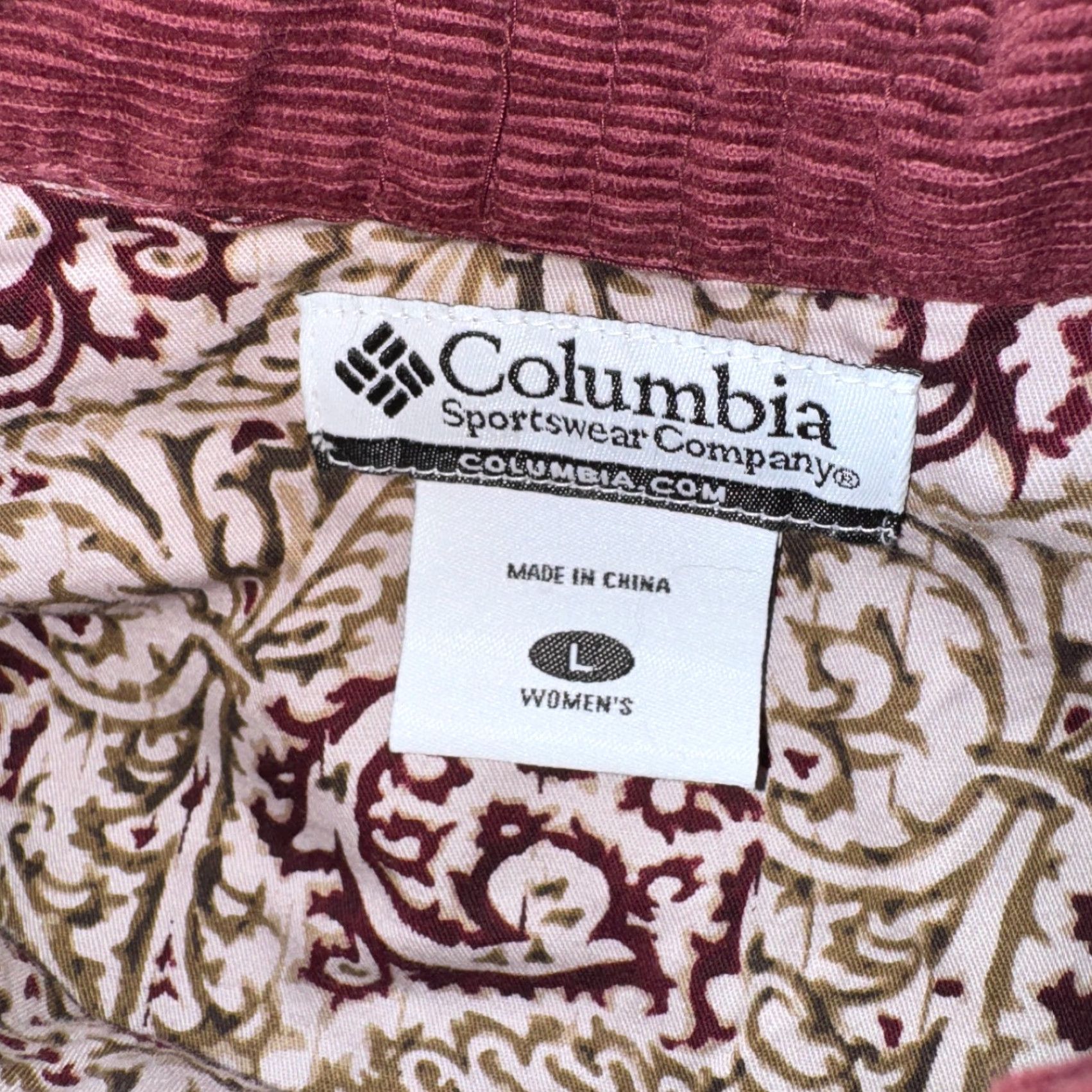 Arrow Columbia Womens Jacket Corduroy Paisley L Red - Regular Fit, Mid-Length, Fall Winter, Casual, Machine Washable, Cotton, Outer Shell, Women Size L / US 10 / IT 46 - 2 Thumbnail