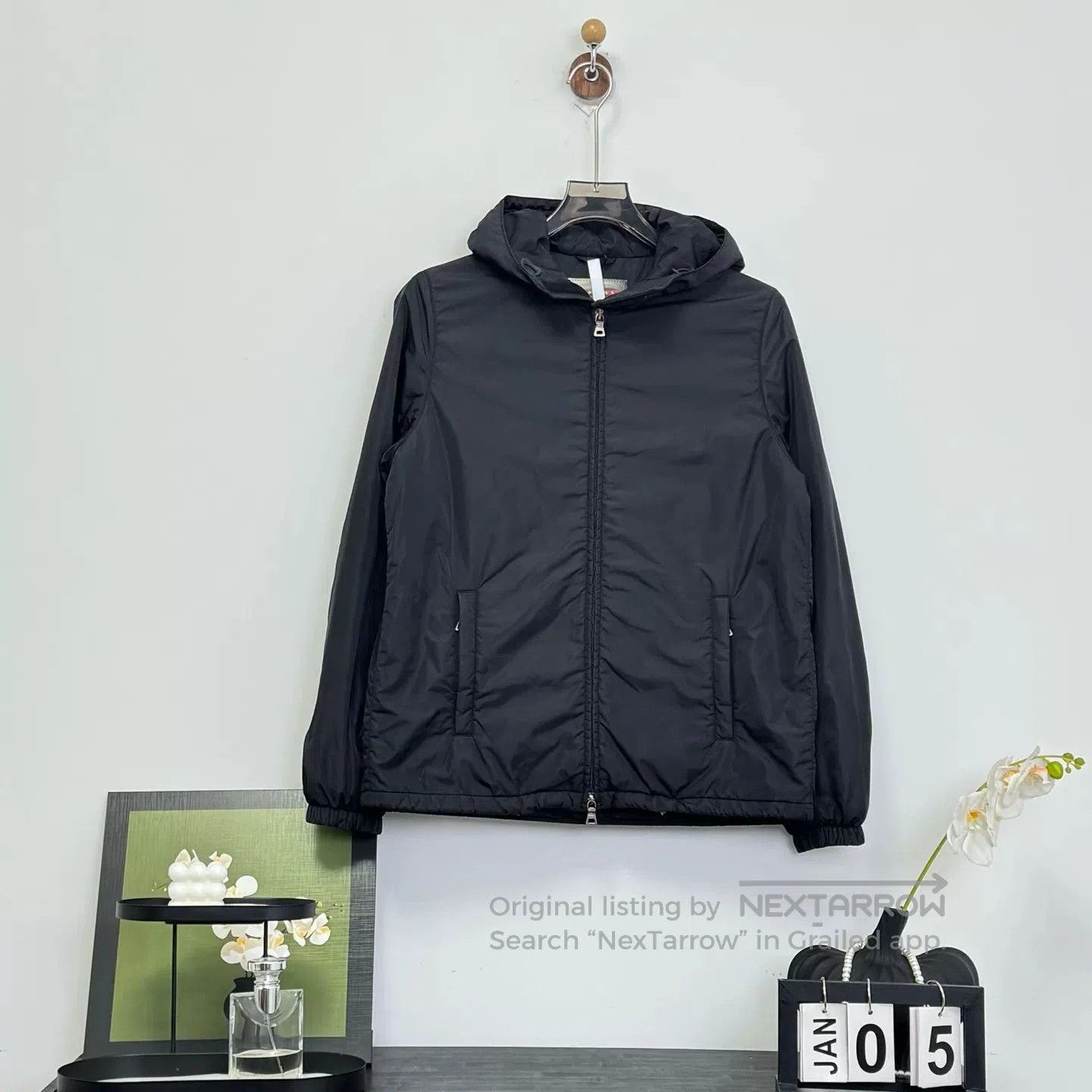 Prada Black Prada Nylon Hooded Coat. Size S / US 4 / IT 40 - 1 Thumbnail