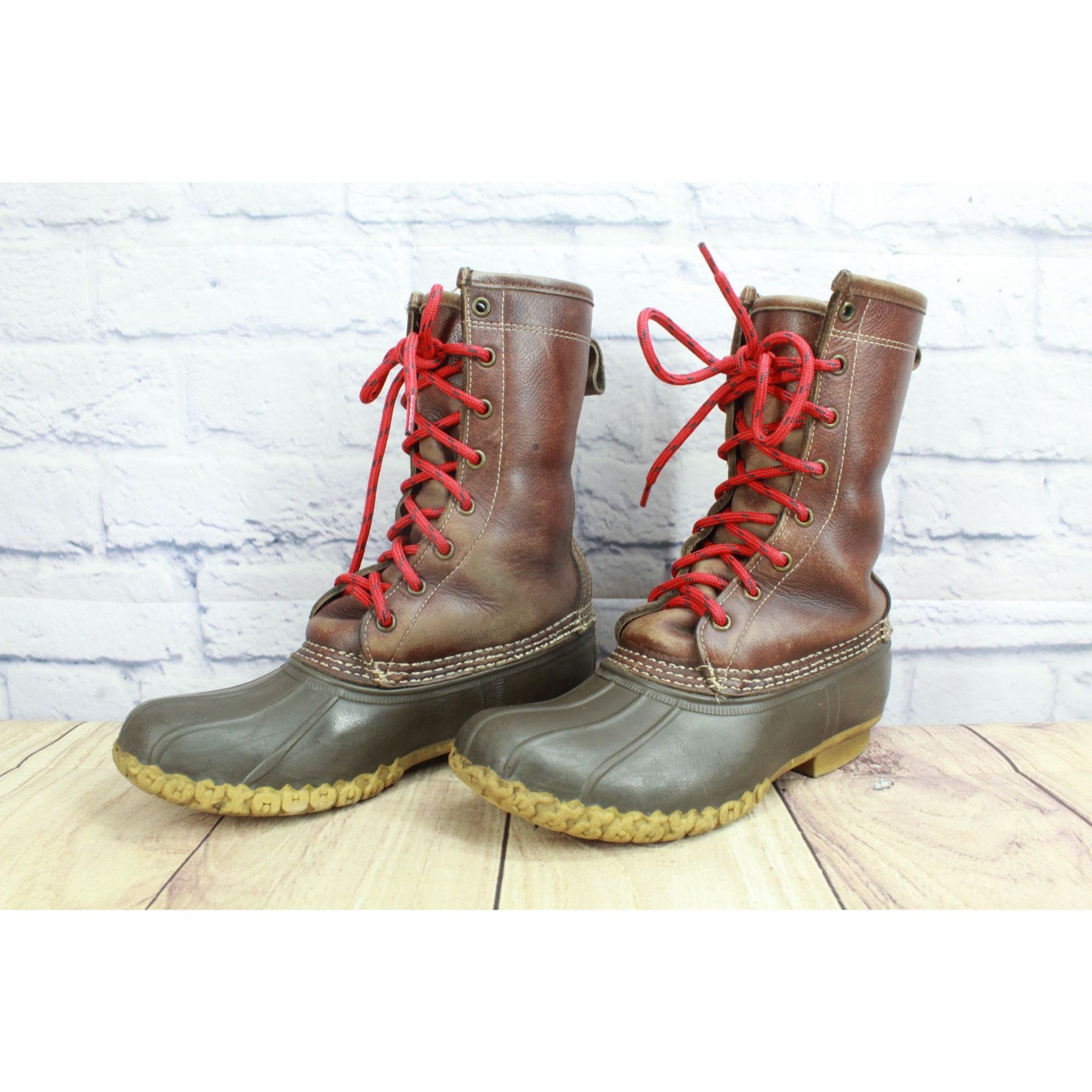 L.L. Bean LL Bean Women’s Shearling-Lined Brown Leather Duck Boots Size US 6 / IT 36 - 2 Thumbnail