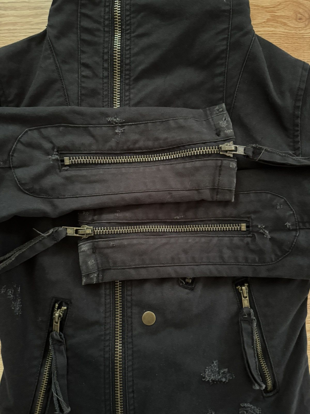Japanese Brand Japanese label Distressed Punk Denim Jacket Size US S / EU 44-46 / 1 - 7 Thumbnail