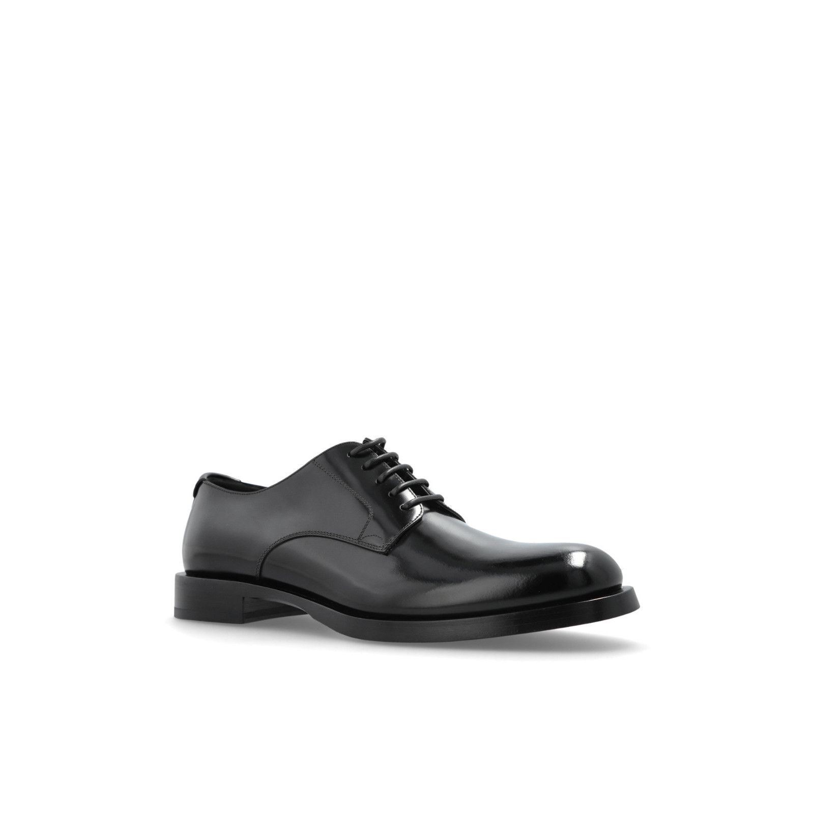 DOLCE&GABBANA Derby Black Leather Elegant Shoes New & Authen