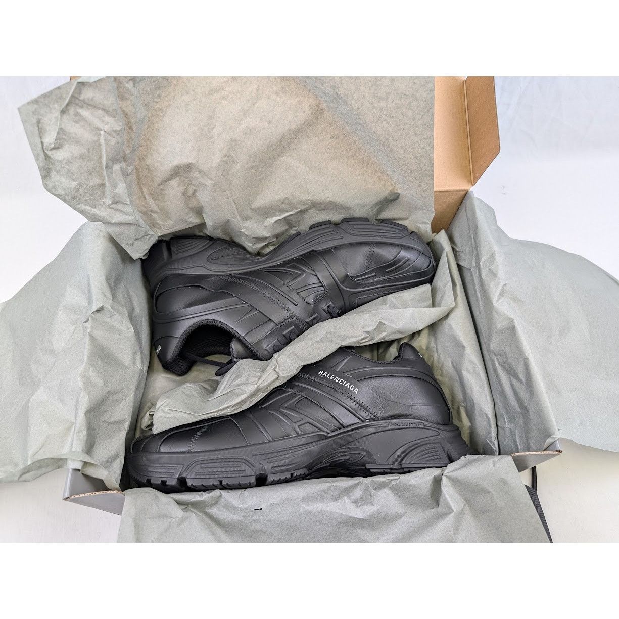 Balenciaga o1rshd1 Nappa Silk Phantom Sneakers in Black Size US 12 / EU 45 - 23 Thumbnail
