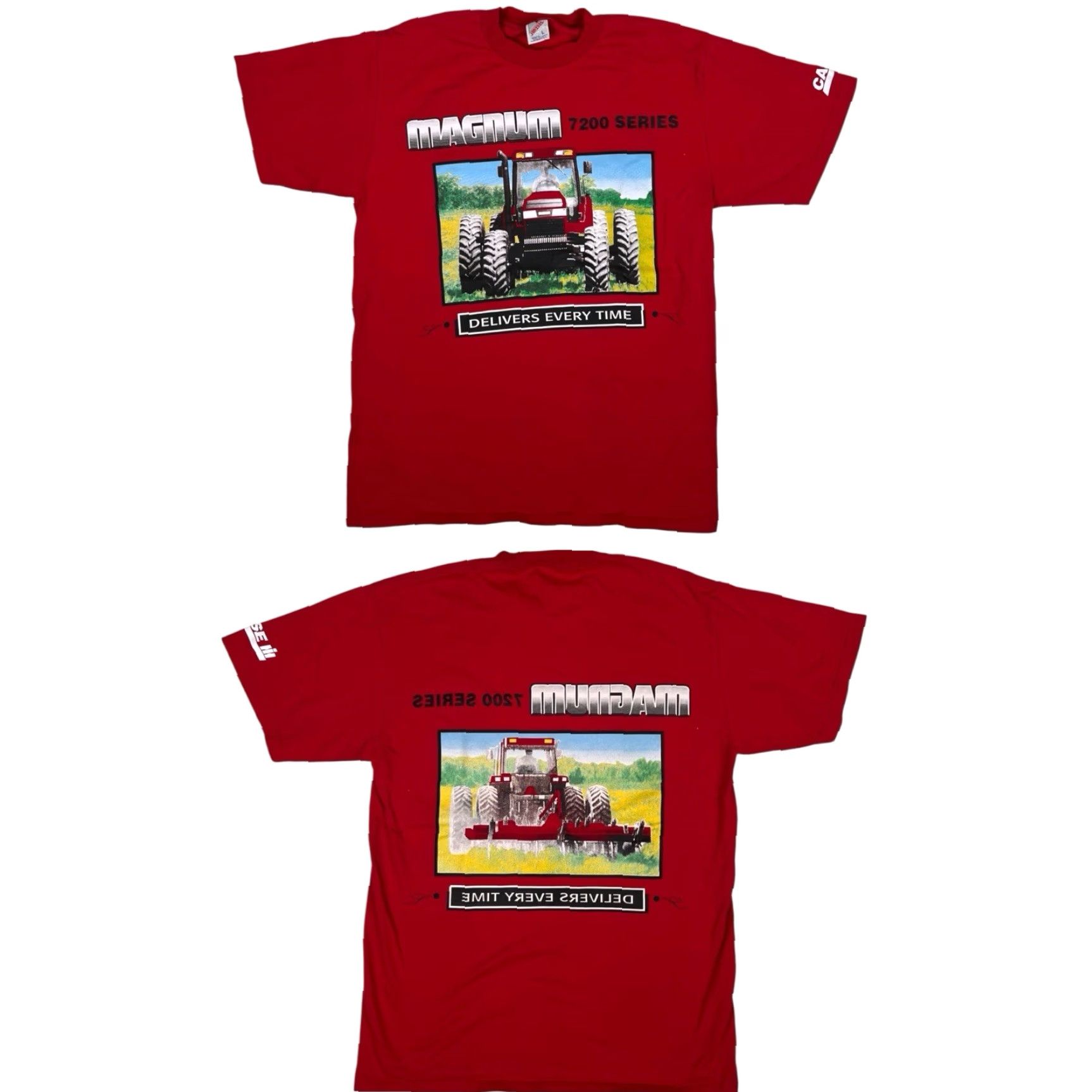 Vintage VINTAGE Case T-Shirt Magnum 7200 Series Size Large Made In USA Red Short Sleeve Graphic Print Men L USA 90s Transportation Size US L / EU 52-54 / 3 - 2 Thumbnail