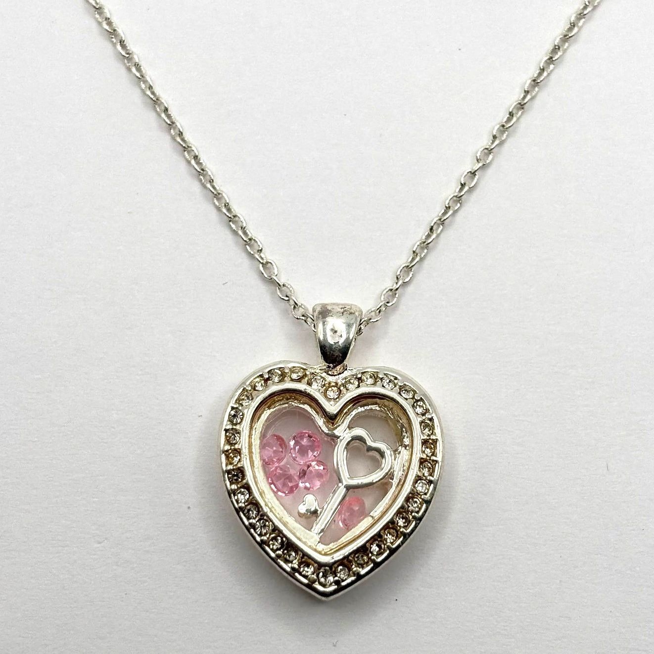 Other Silver & Pink Heart Necklace Size ONE SIZE - 2 Thumbnail