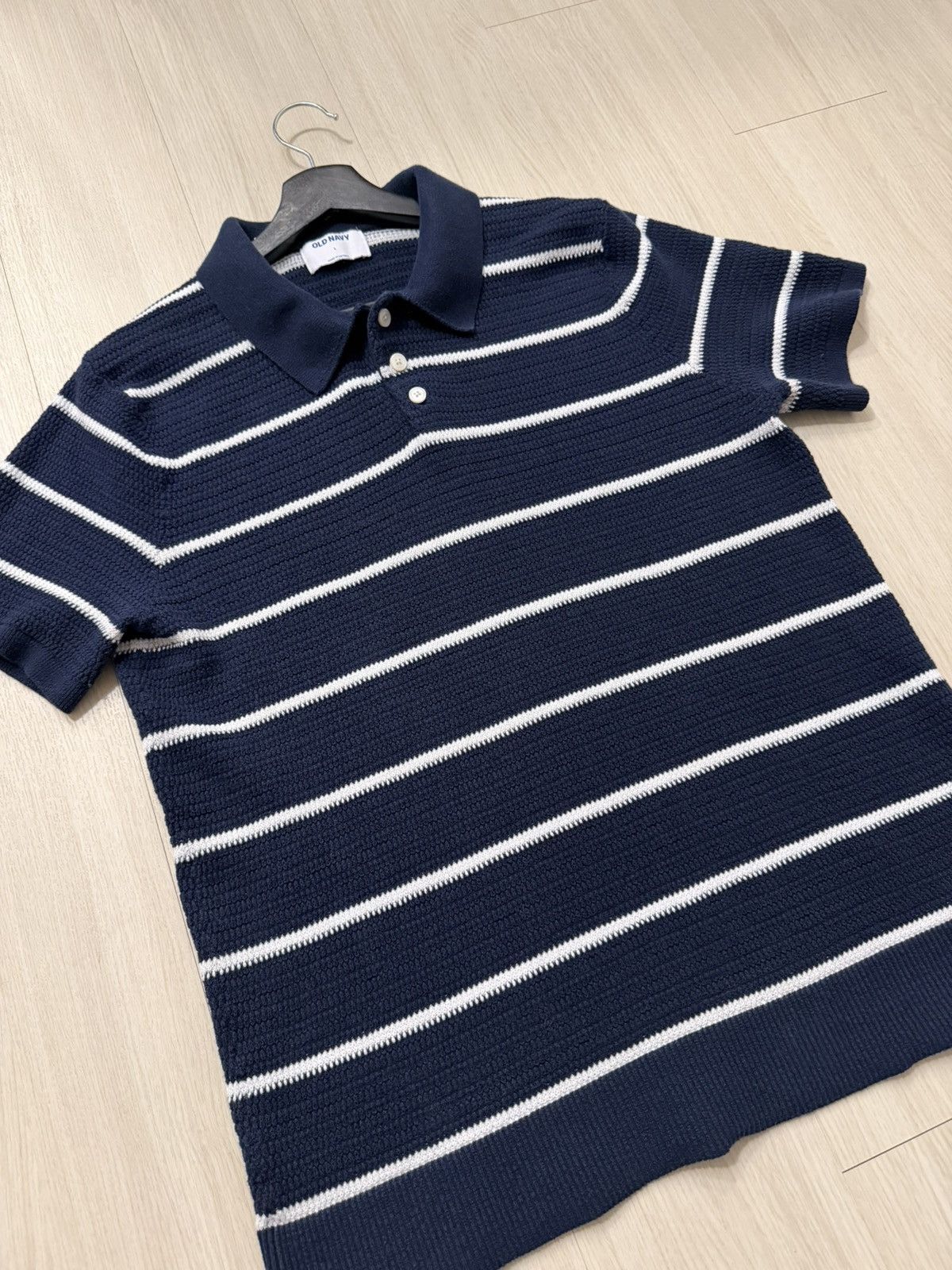 Old Navy Old Navy Striped Knit Polo Shirt Size US L / EU 52-54 / 3 - 2 Thumbnail