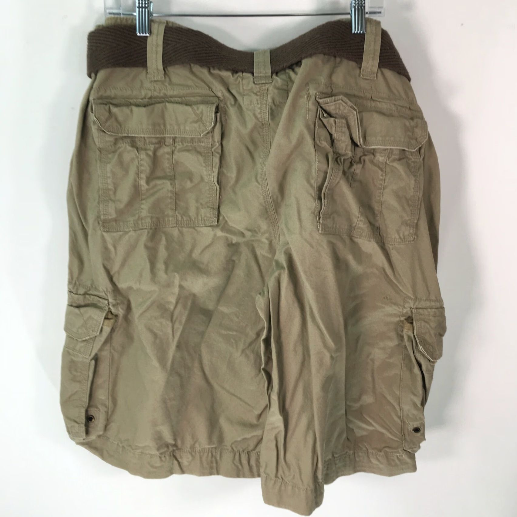 Arrow VINTAGE Vintage Cargo Mens Narrow Loomed Flat Front Solid Khaki Tan Shorts Size 42 Size US 44 / EU 60 - 2 Thumbnail