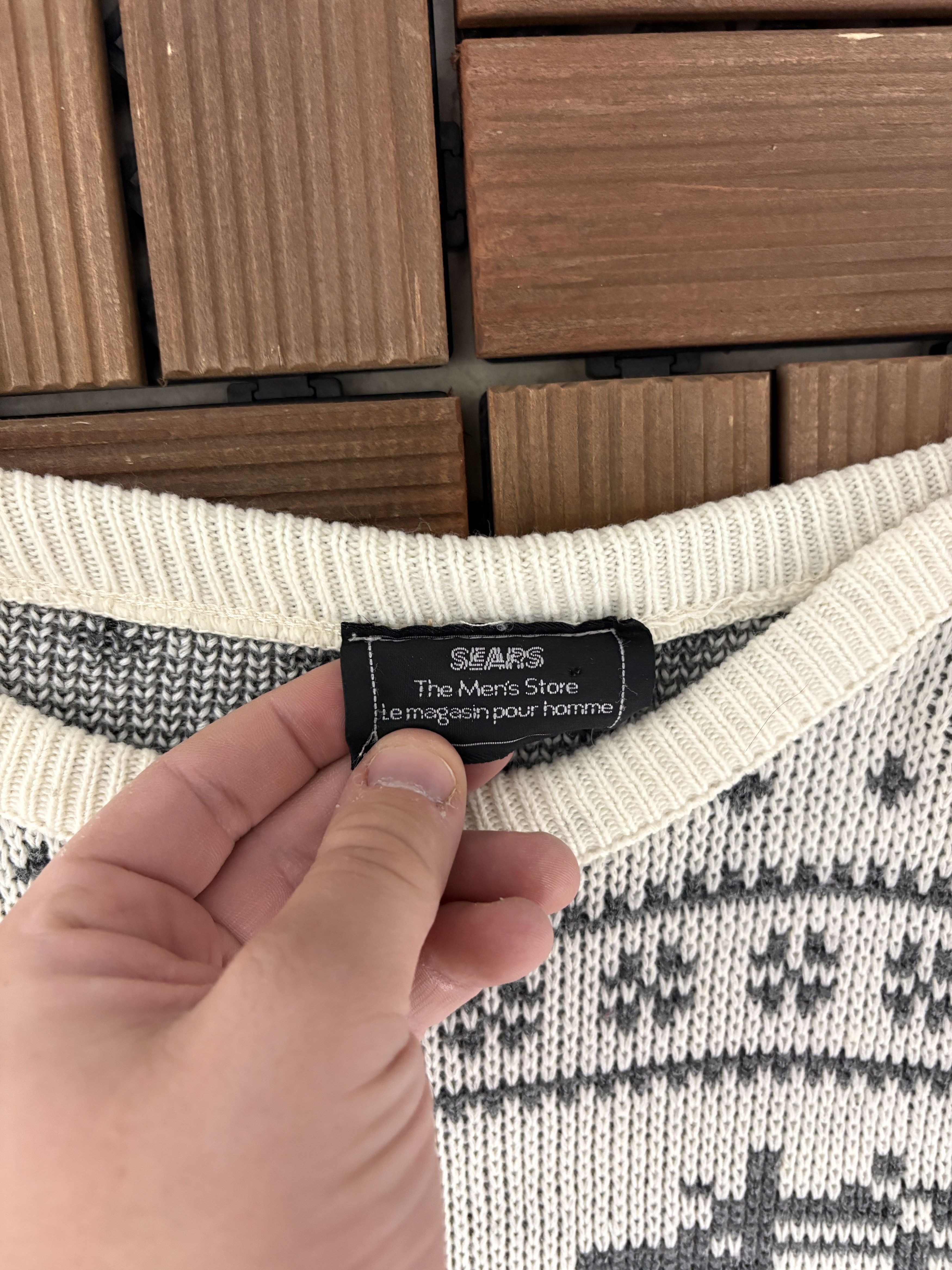 Sears × Vintage Sears Deer Knit Vintage White Sweater Crewneck Size US XL / EU 56 / 4 - 5 Thumbnail