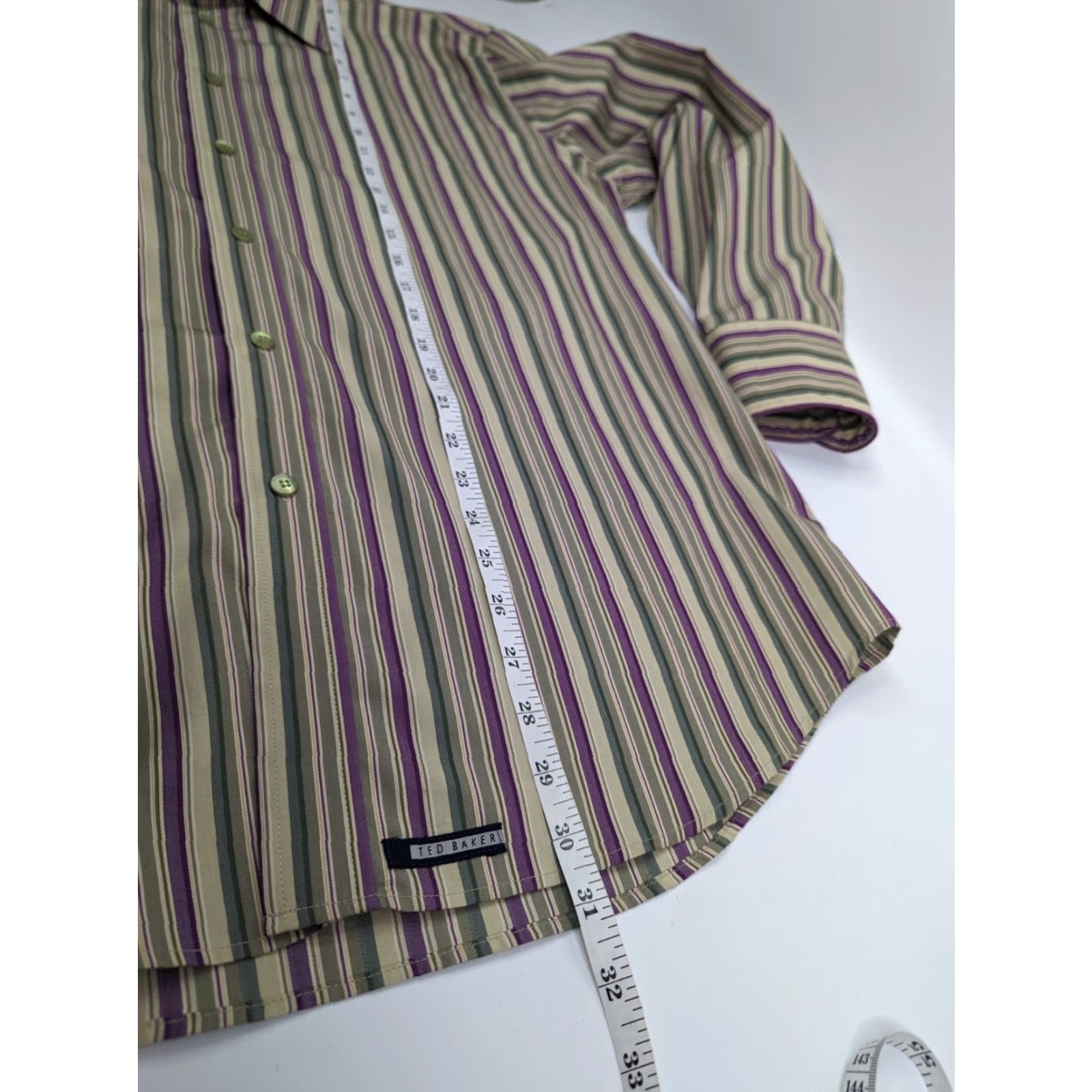 Ted Baker Ted Baker Specialist London Men's Shirt Button-Up Long Sleeve Striped Size 5 Multicolor Cotton Size US S / EU 44-46 / 1 - 5 Thumbnail