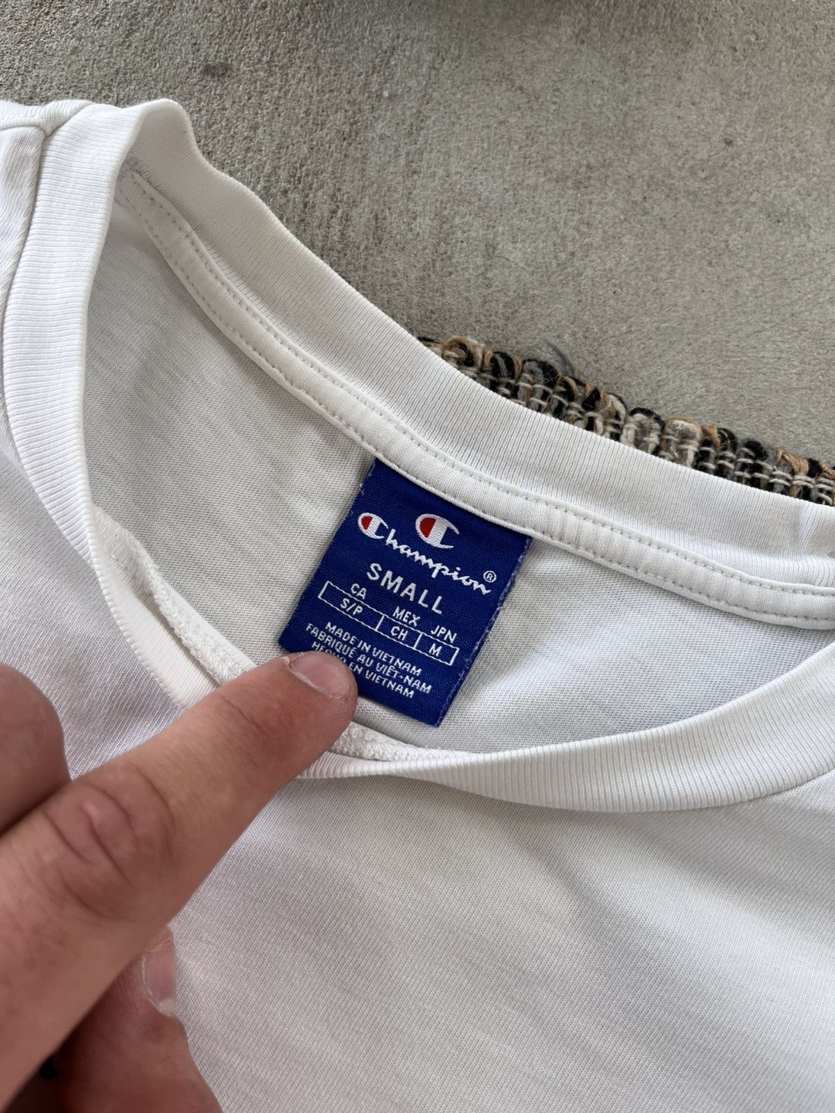 Champion × Vintage Vintage Champion Longsleeve Tshirt White Logo Blank tee Y2K Size US S / EU 44-46 / 1 - 10 Thumbnail