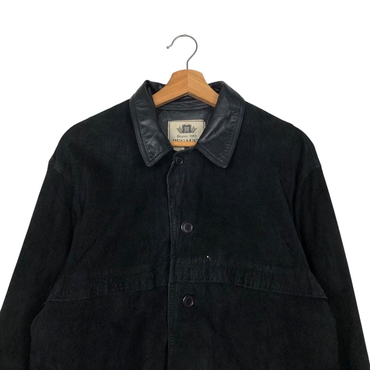Japanese Brand 📌Vintage Leather Jacket Depuis 1984 Because Issey Miyake Size US M / EU 48-50 / 2 - 4 Thumbnail