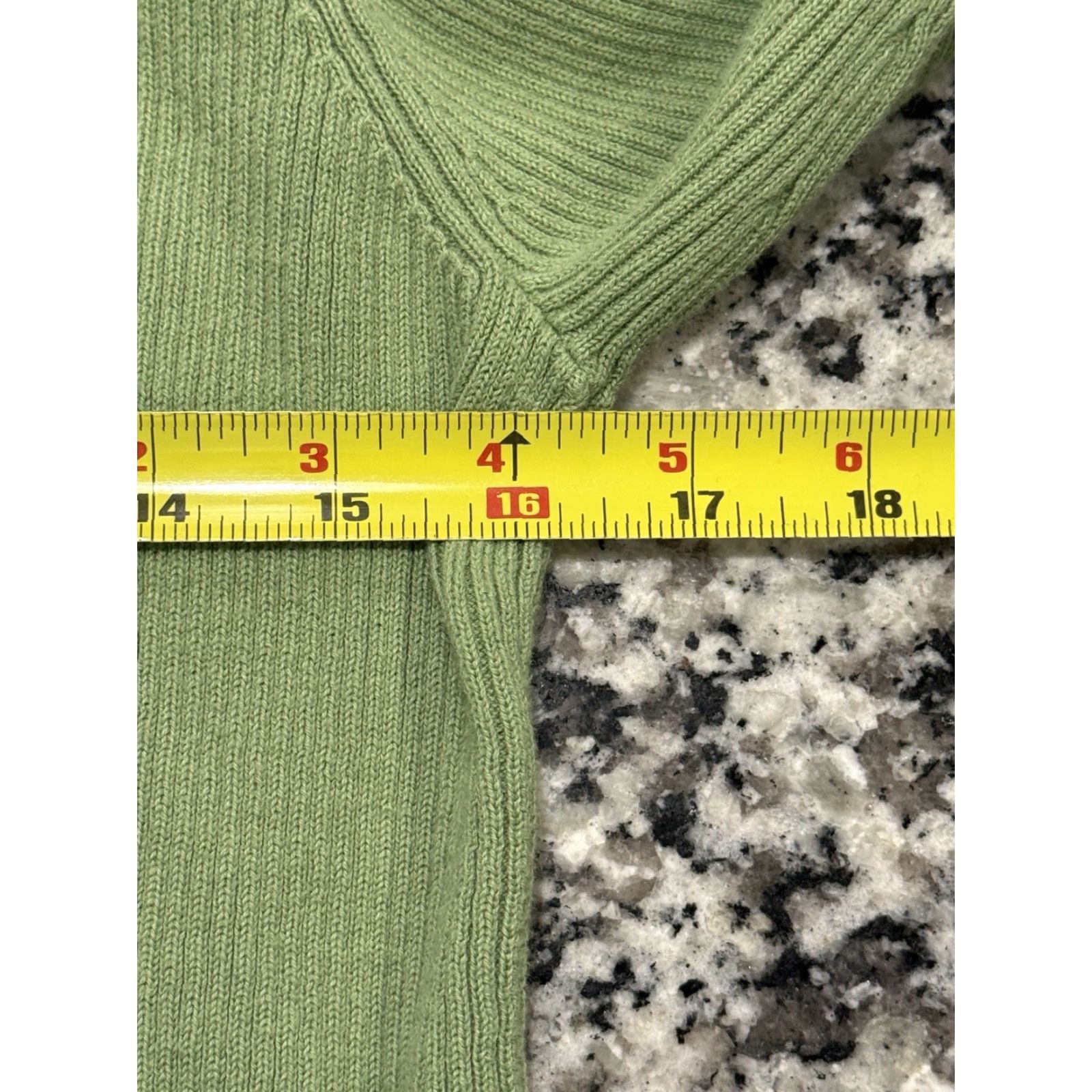 Ralph Lauren VINTAGE Ralph Lauren Ribbed Quarter Zip Knit Sweater Moc Neck Green XL Women 90s Pullover 1/4 Zip Size XL / US 12-14 / IT 48-50 - 4 Thumbnail