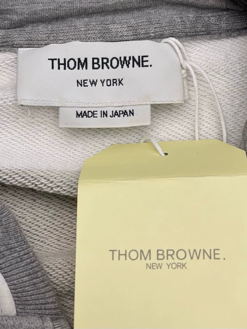 Thom Browne Thom browne Gray and white striped zipper hooded jacket 250 Size US S / EU 44-46 / 1 - 7 Thumbnail